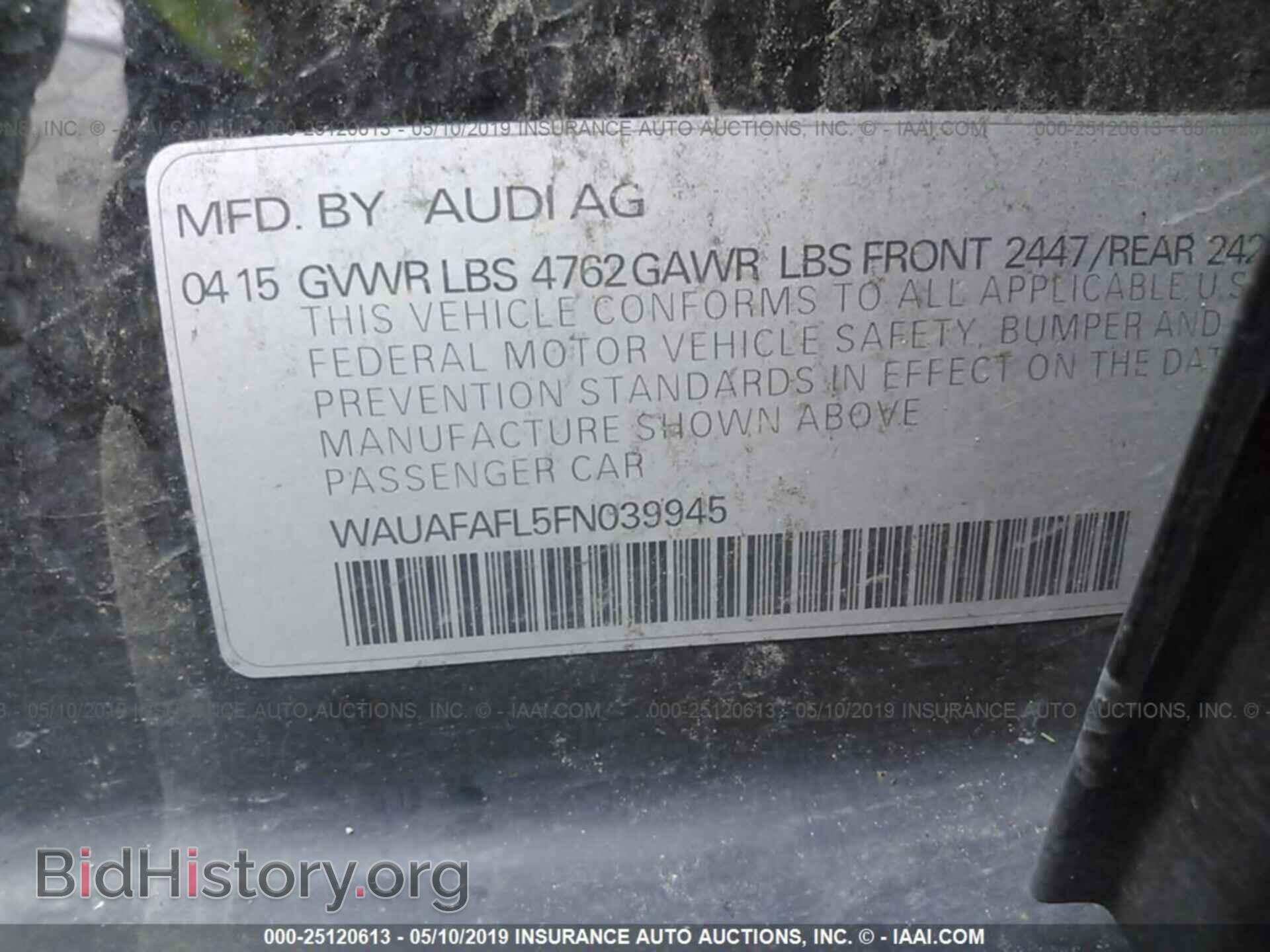 2015 AUDI A4 - VIN: WAUAFAFL5FN039945 - Фото 9