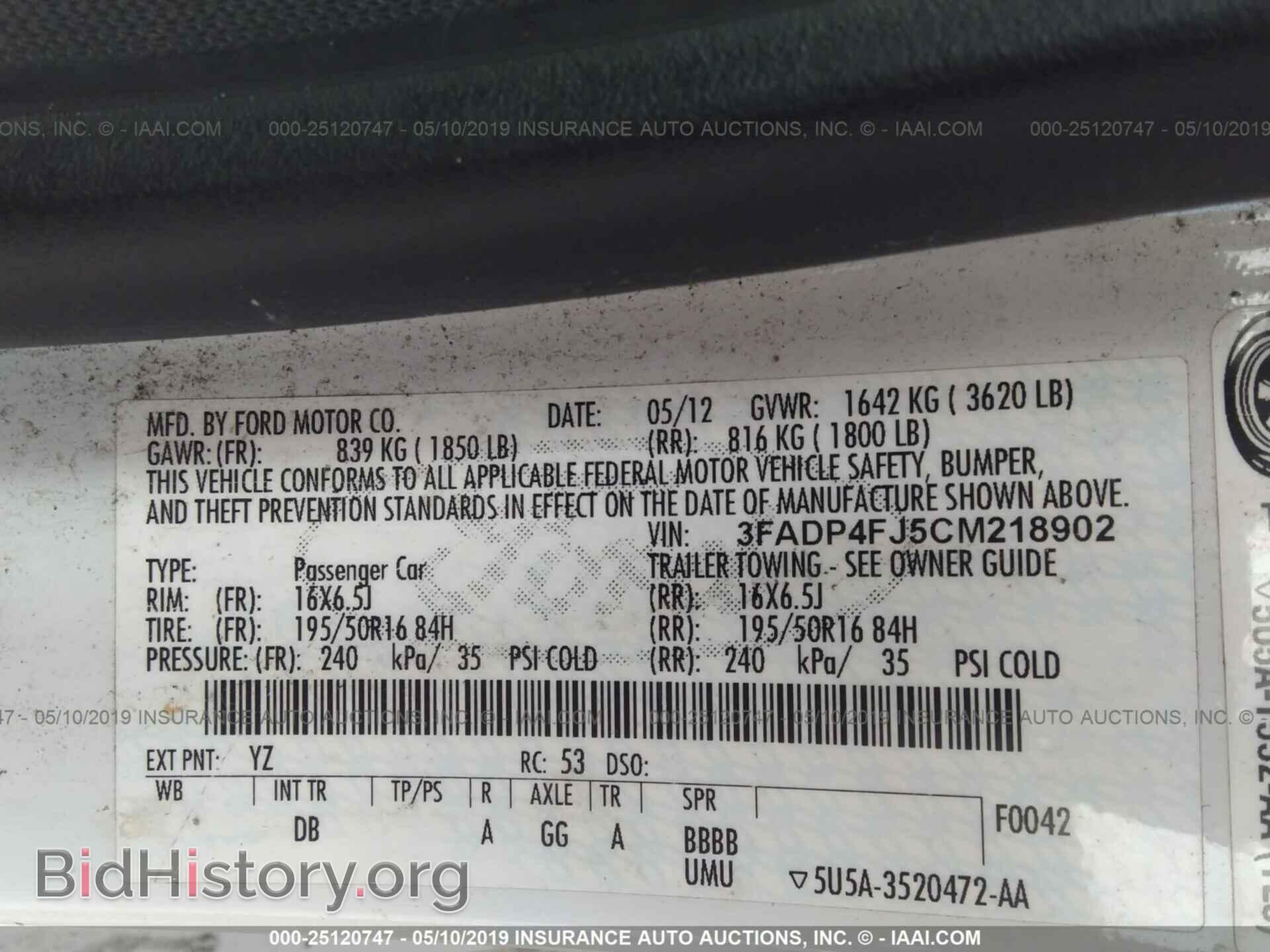 2012 FORD FIESTA - VIN: 3FADP4FJ5CM218902 - Photo 9