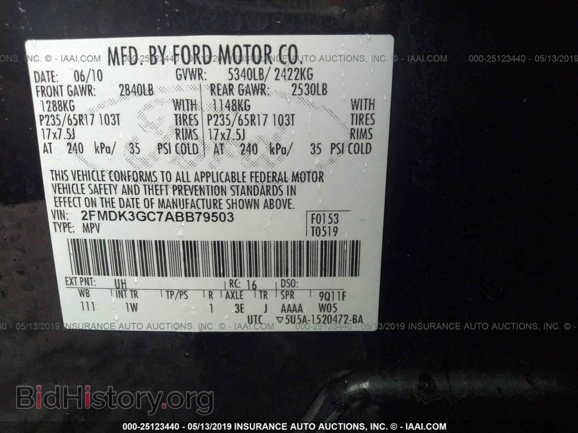 2010 FORD EDGE - VIN: 2FMDK3GC7ABB79503 - Photo 9