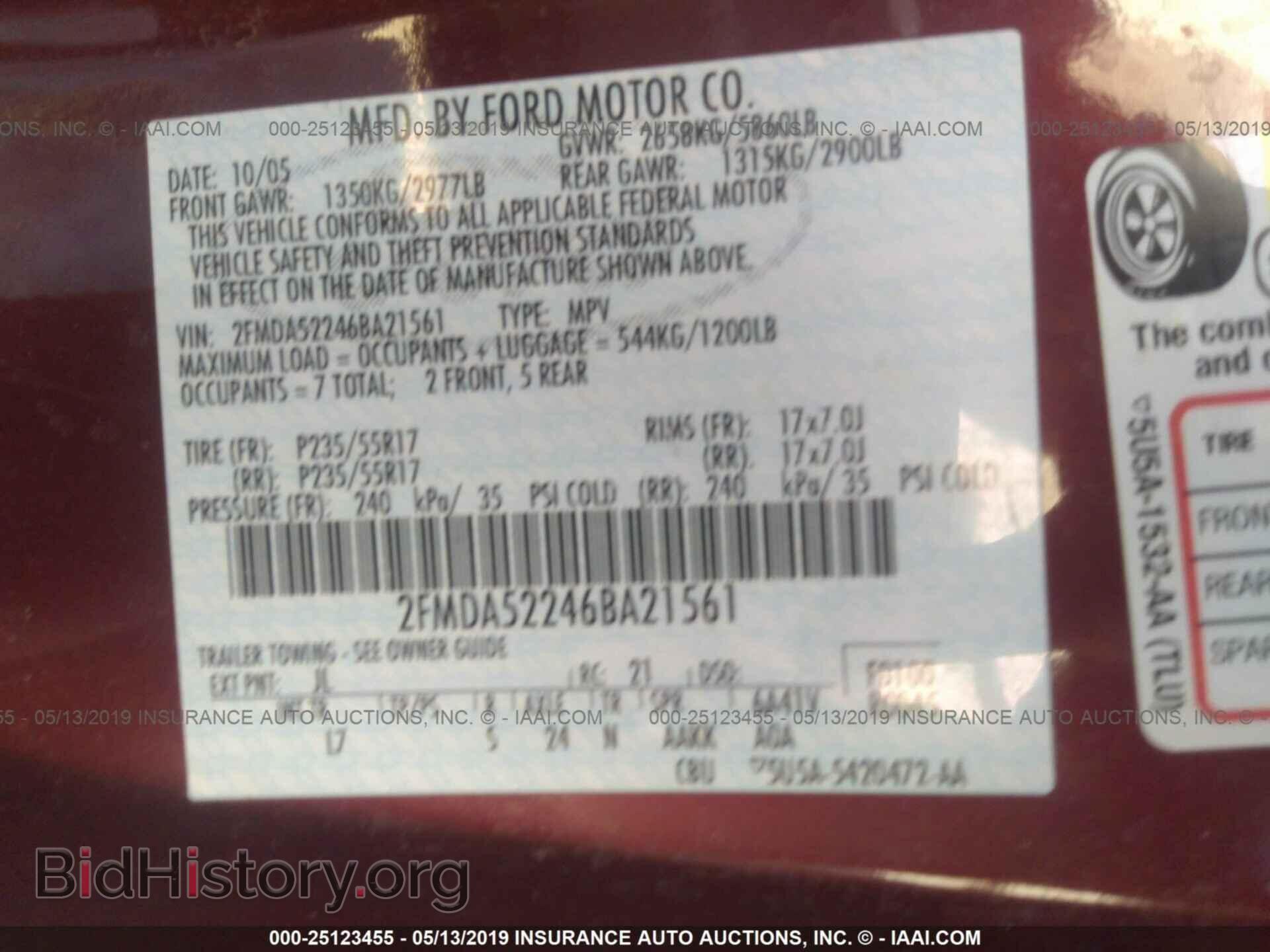 2006 FORD FREESTAR - VIN: 2FMDA52246BA21561 - Фото 9