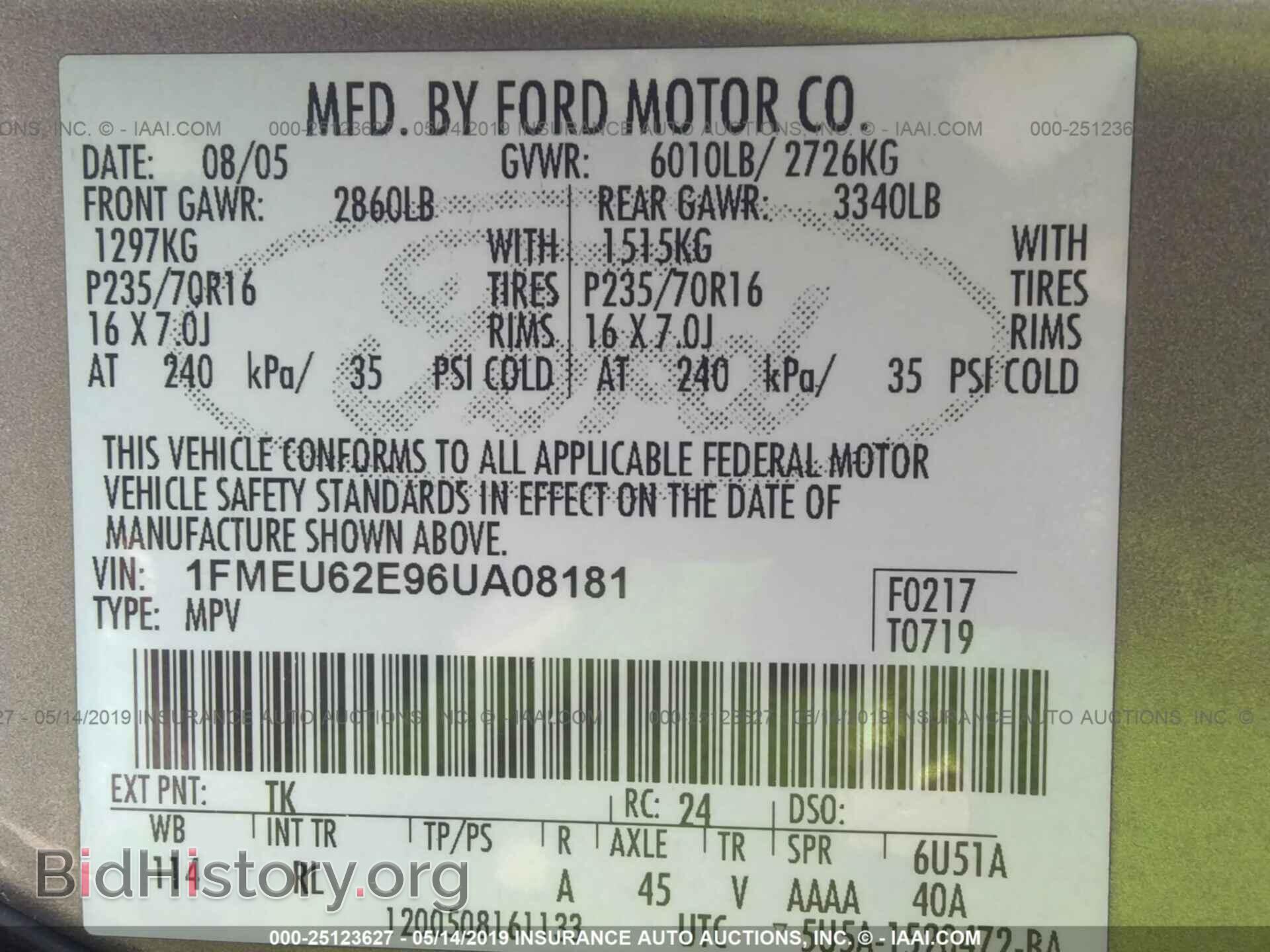 2006 FORD EXPLORER - VIN: 1FMEU62E96UA08181 - Фото 9