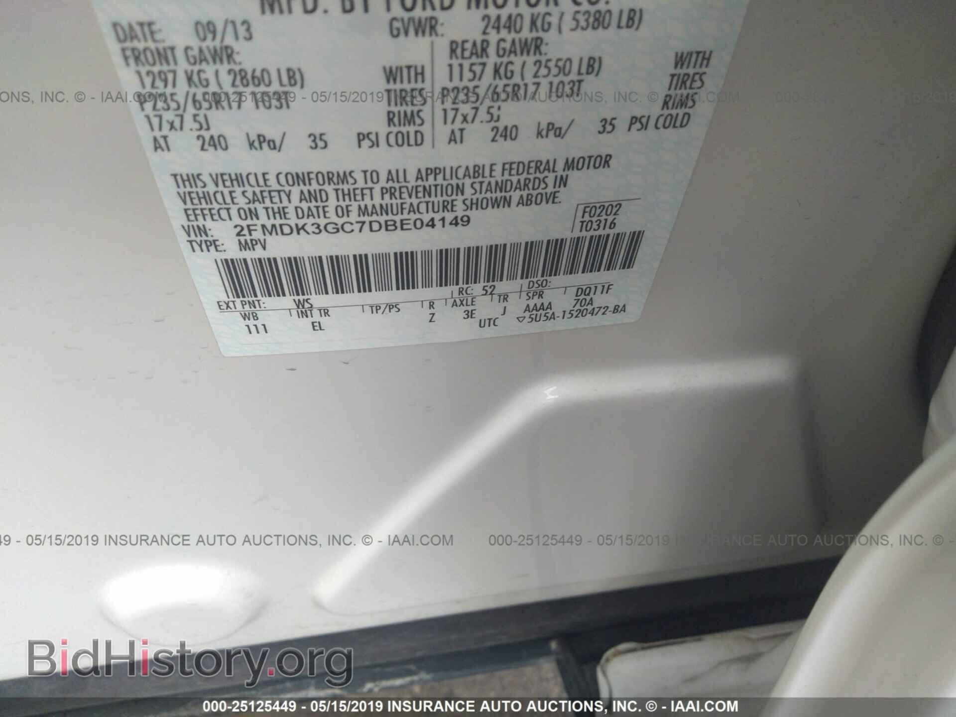 2013 FORD EDGE - VIN: 2FMDK3GC7DBE04149 - Photo 9