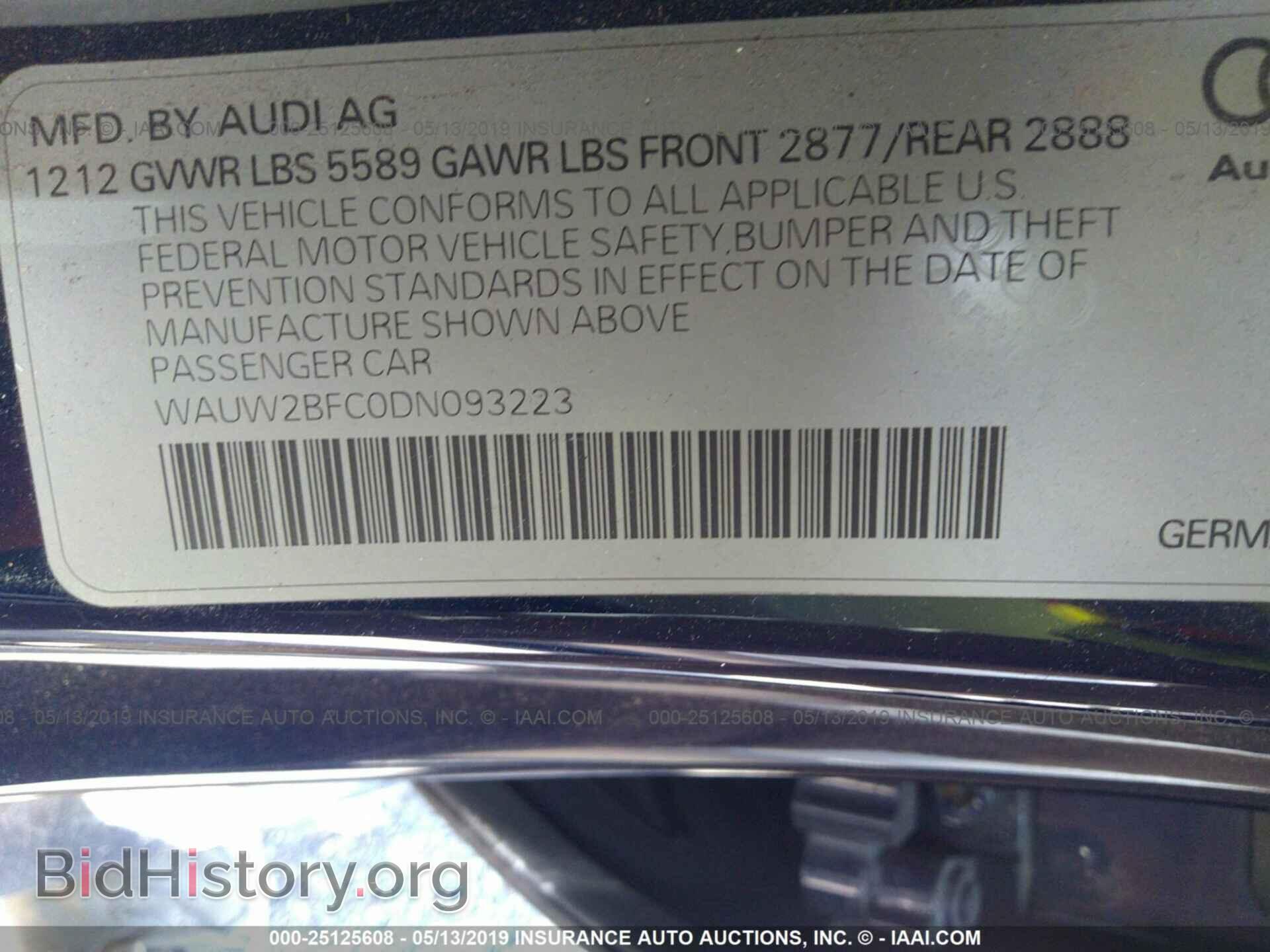 2013 AUDI S7 - VIN: WAUW2BFC0DN093223 - Фото 9