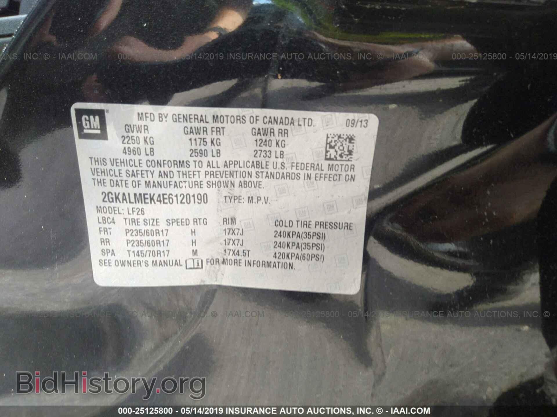 2014 GMC TERRAIN - VIN: 2GKALMEK4E6120190 - Photo 9