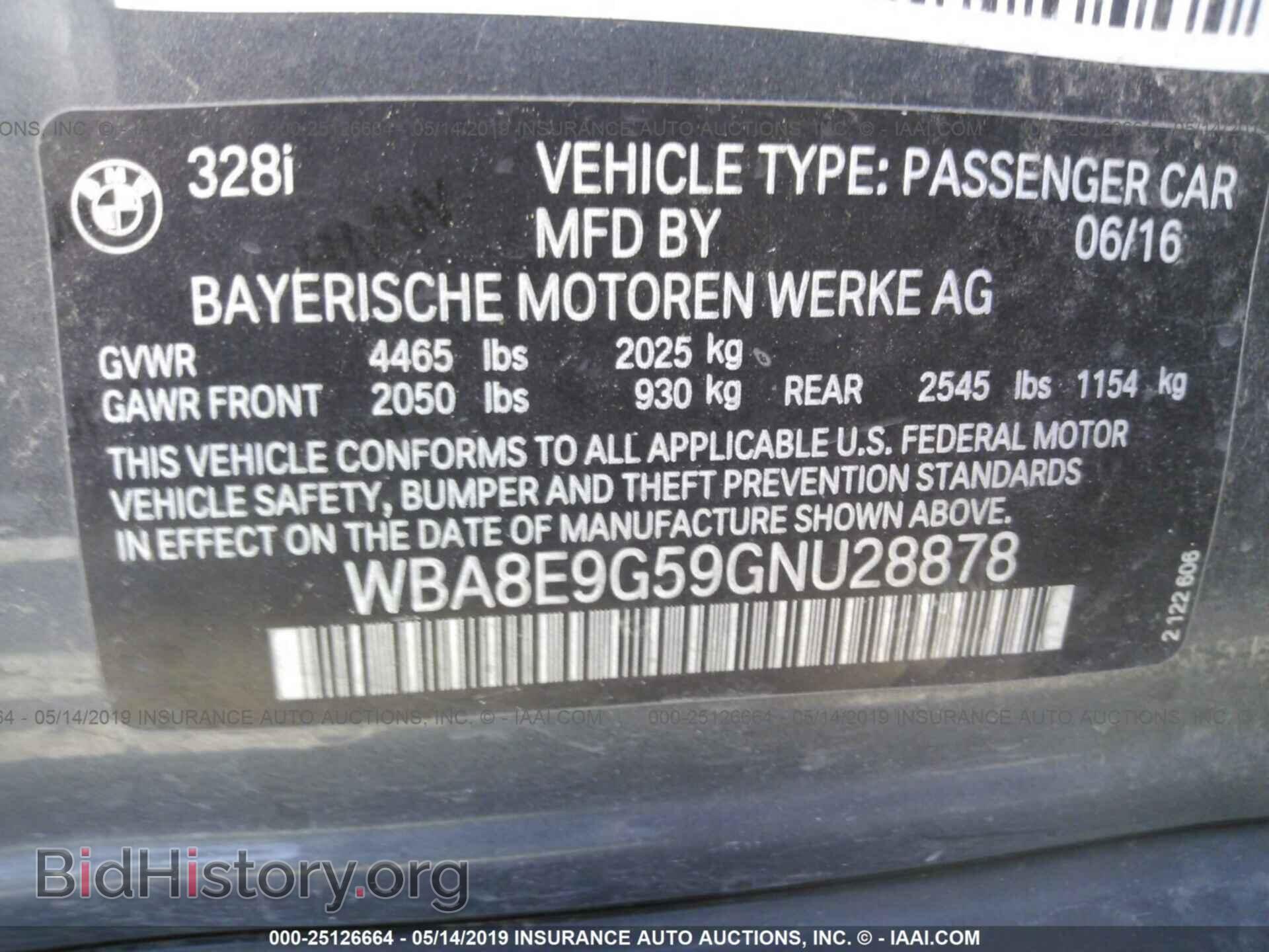 2016 BMW 328 - VIN: WBA8E9G59GNU28878 - Фото 9