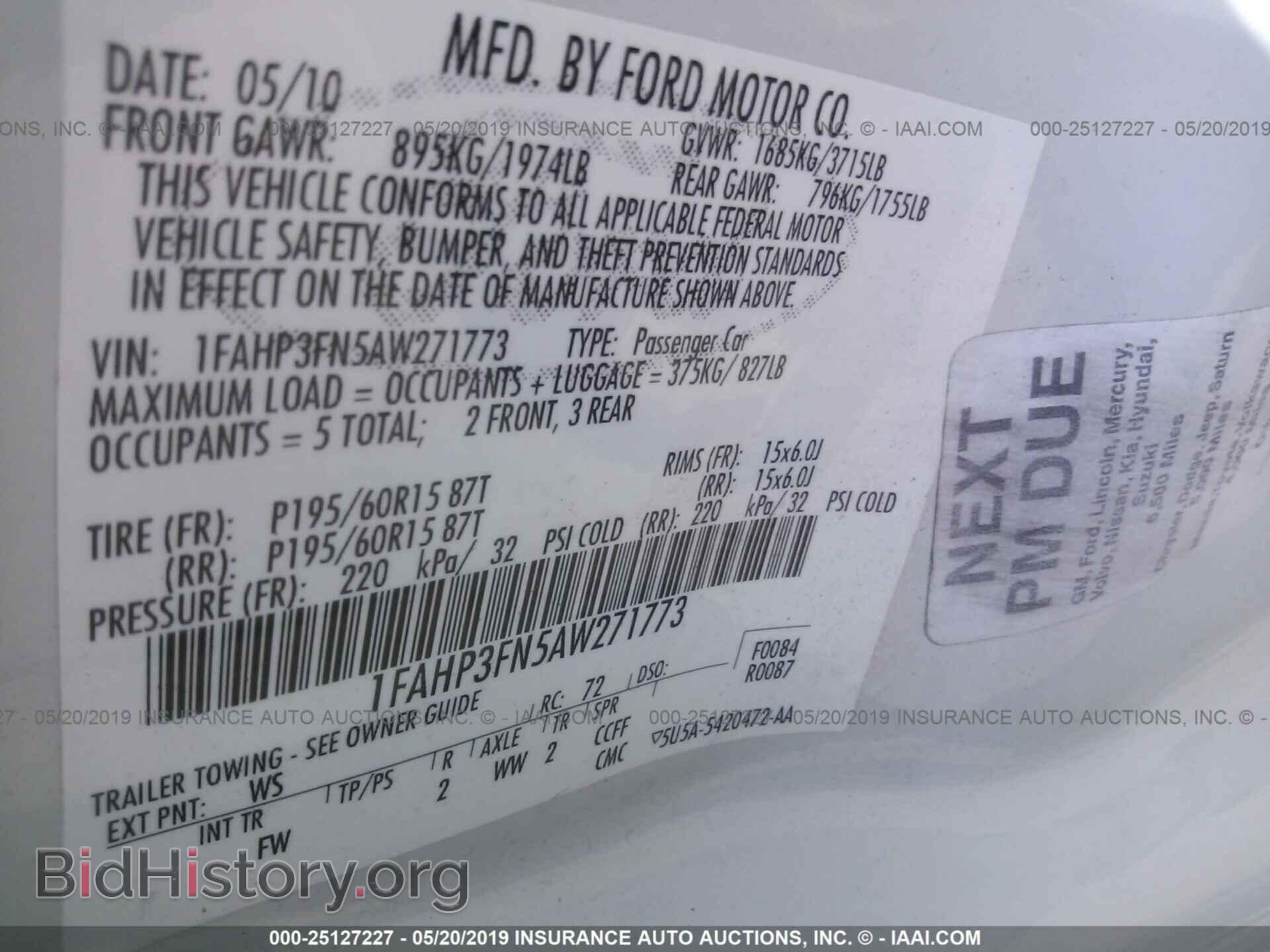2010 FORD FOCUS - VIN: 1FAHP3FN5AW271773 - Фото 9
