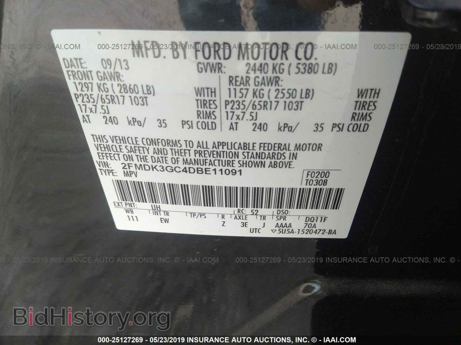 2013 FORD EDGE - VIN: 2FMDK3GC4DBE11091 - Photo 9