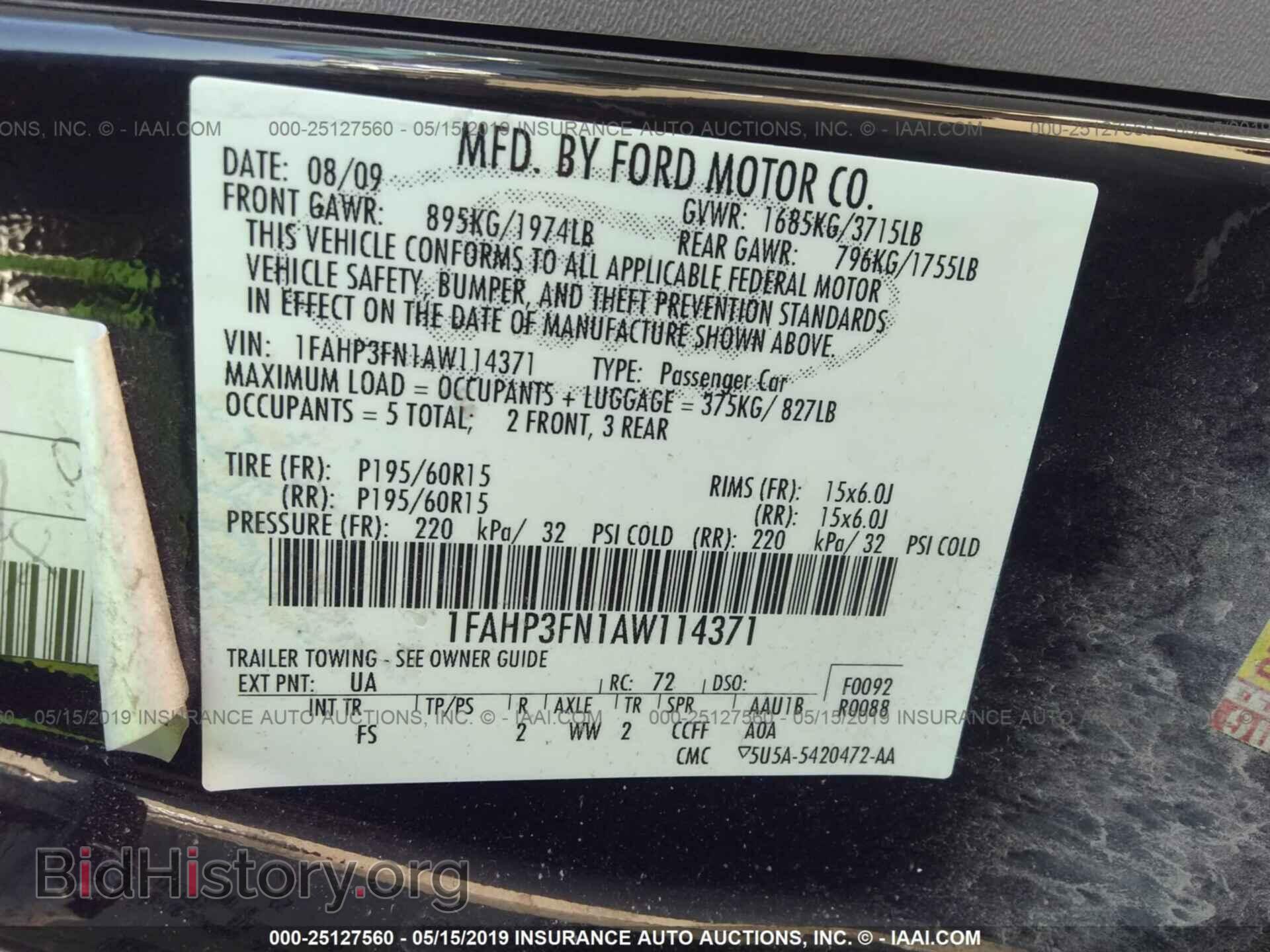 2010 FORD FOCUS - VIN: 1FAHP3FN1AW114371 - Фото 9