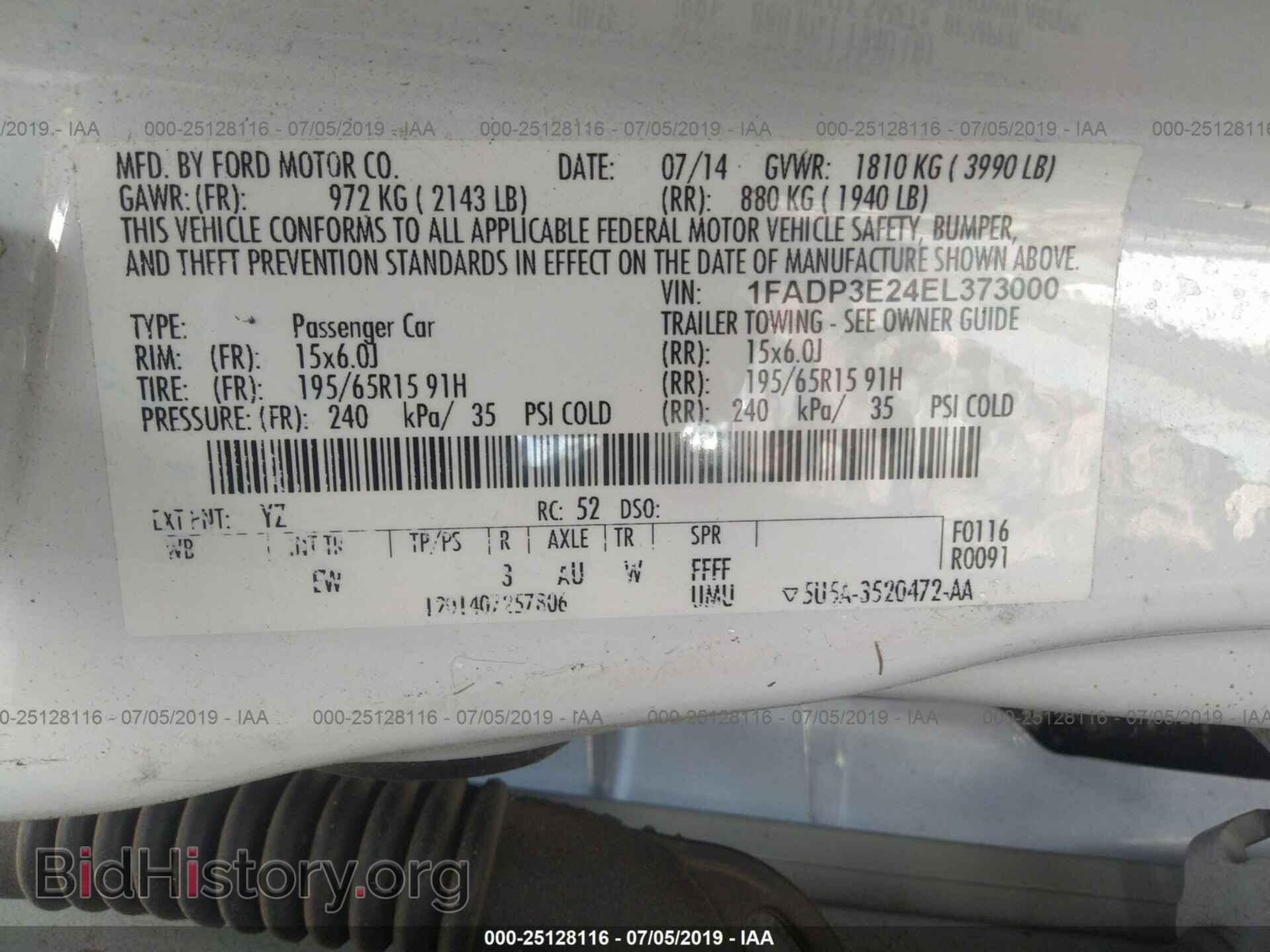 2014 FORD FOCUS - VIN: 1FADP3E24EL373000 - Фото 9