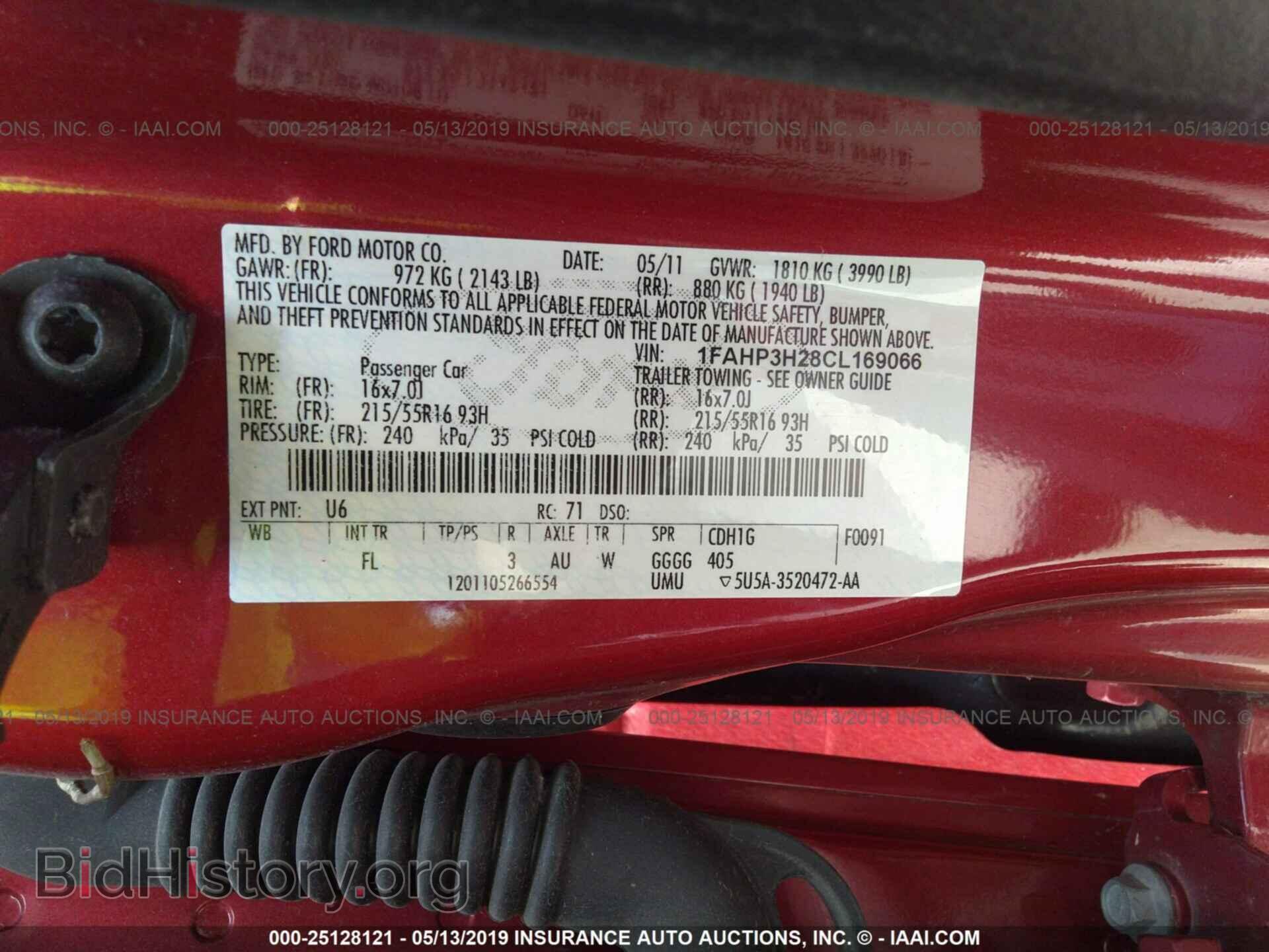 2012 FORD FOCUS - VIN: 1FAHP3H28CL169066 - Фото 9