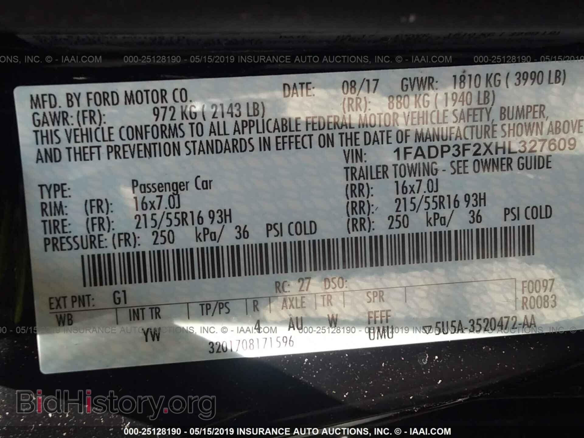 2017 FORD FOCUS - VIN: 1FADP3F2XHL327609 - Фото 9