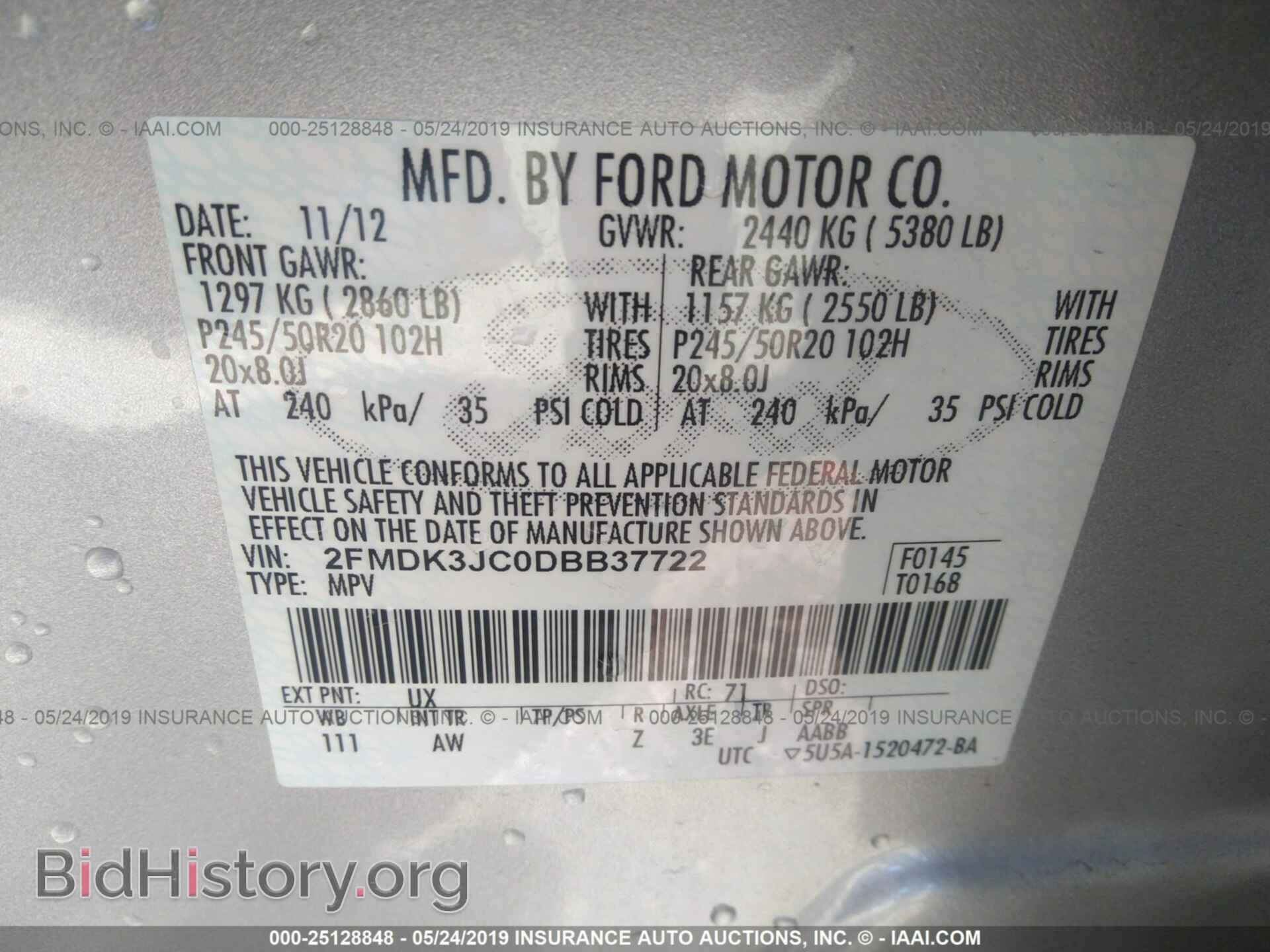 2013 FORD EDGE - VIN: 2FMDK3JC0DBB37722 - Photo 9