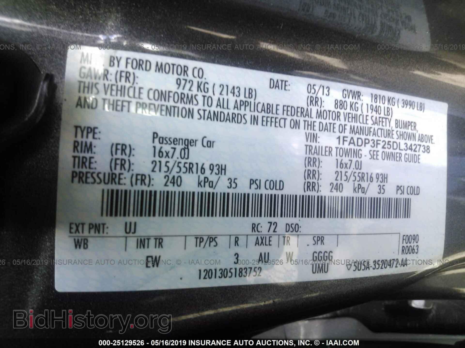 2013 FORD FOCUS - VIN: 1FADP3F25DL342738 - Фото 9