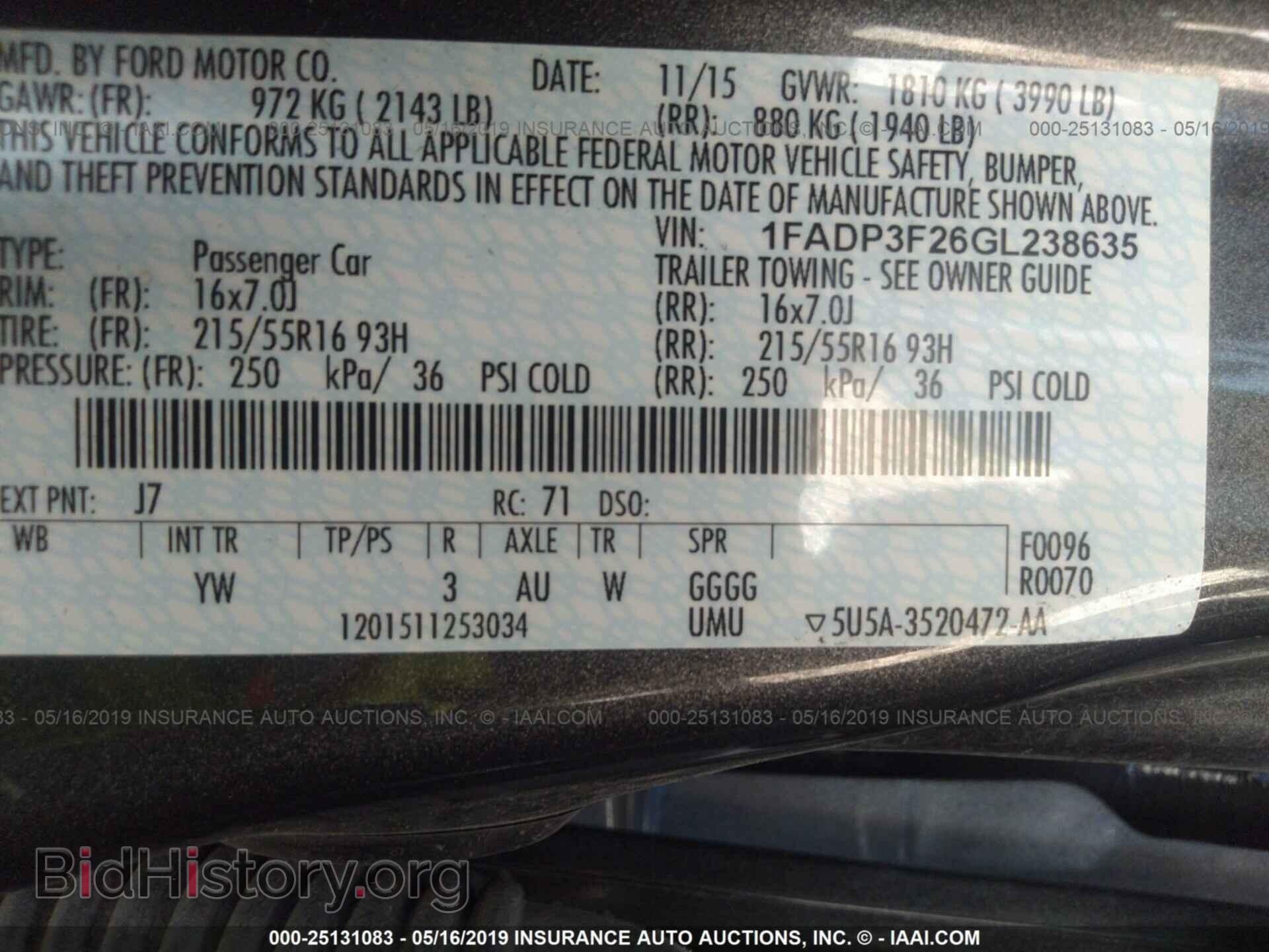2016 FORD FOCUS - VIN: 1FADP3F26GL238635 - Фото 9