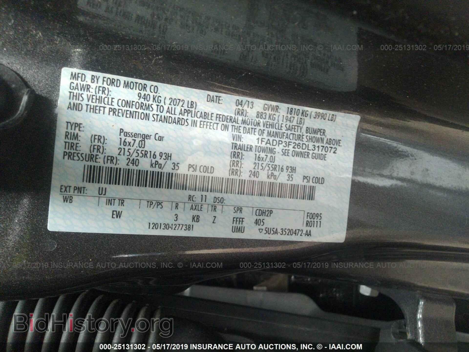 2013 FORD FOCUS - VIN: 1FADP3F26DL317072 - Фото 9