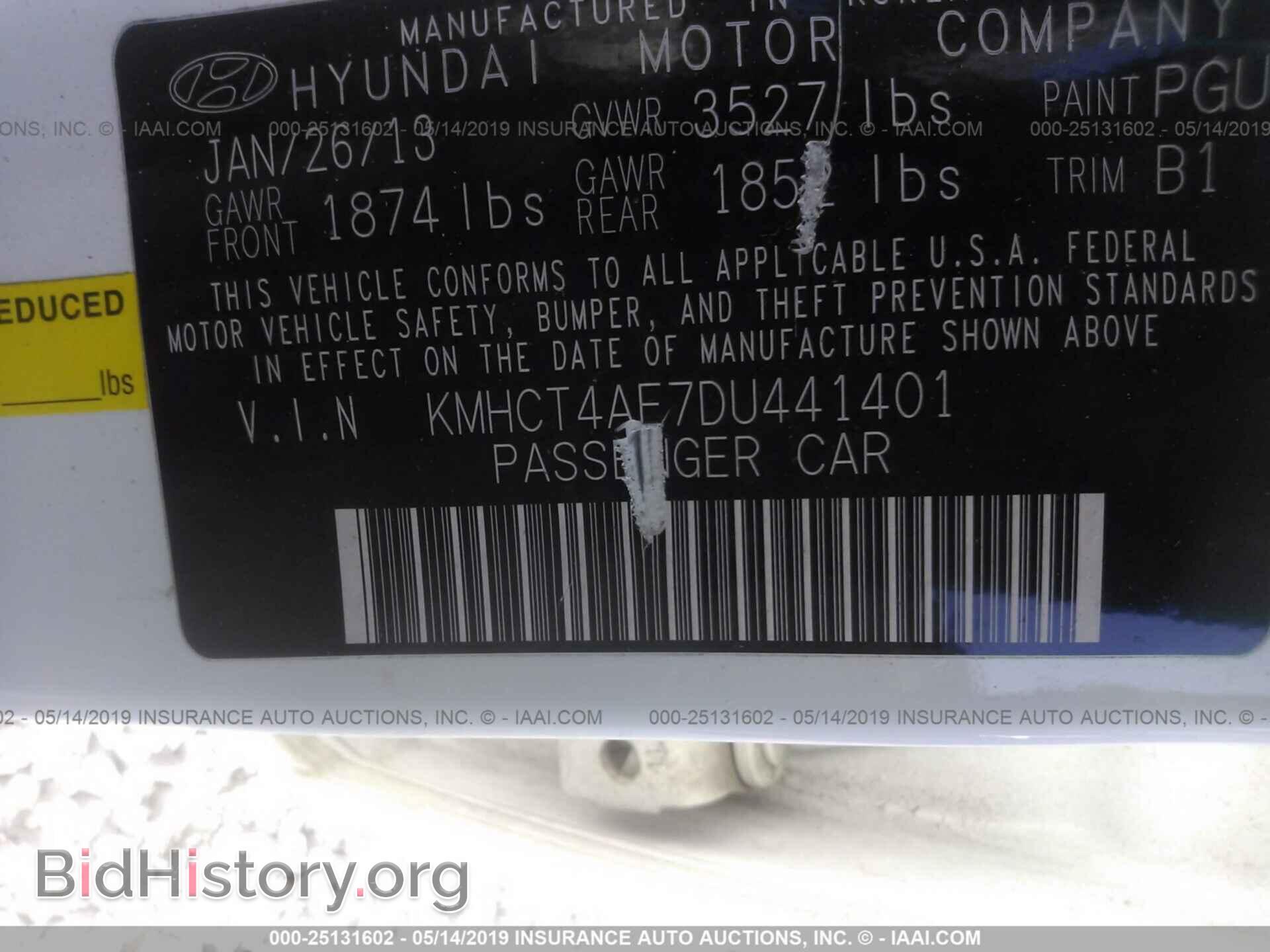 2013 HYUNDAI ACCENT - VIN: KMHCT4AE7DU441401 - Фото 9