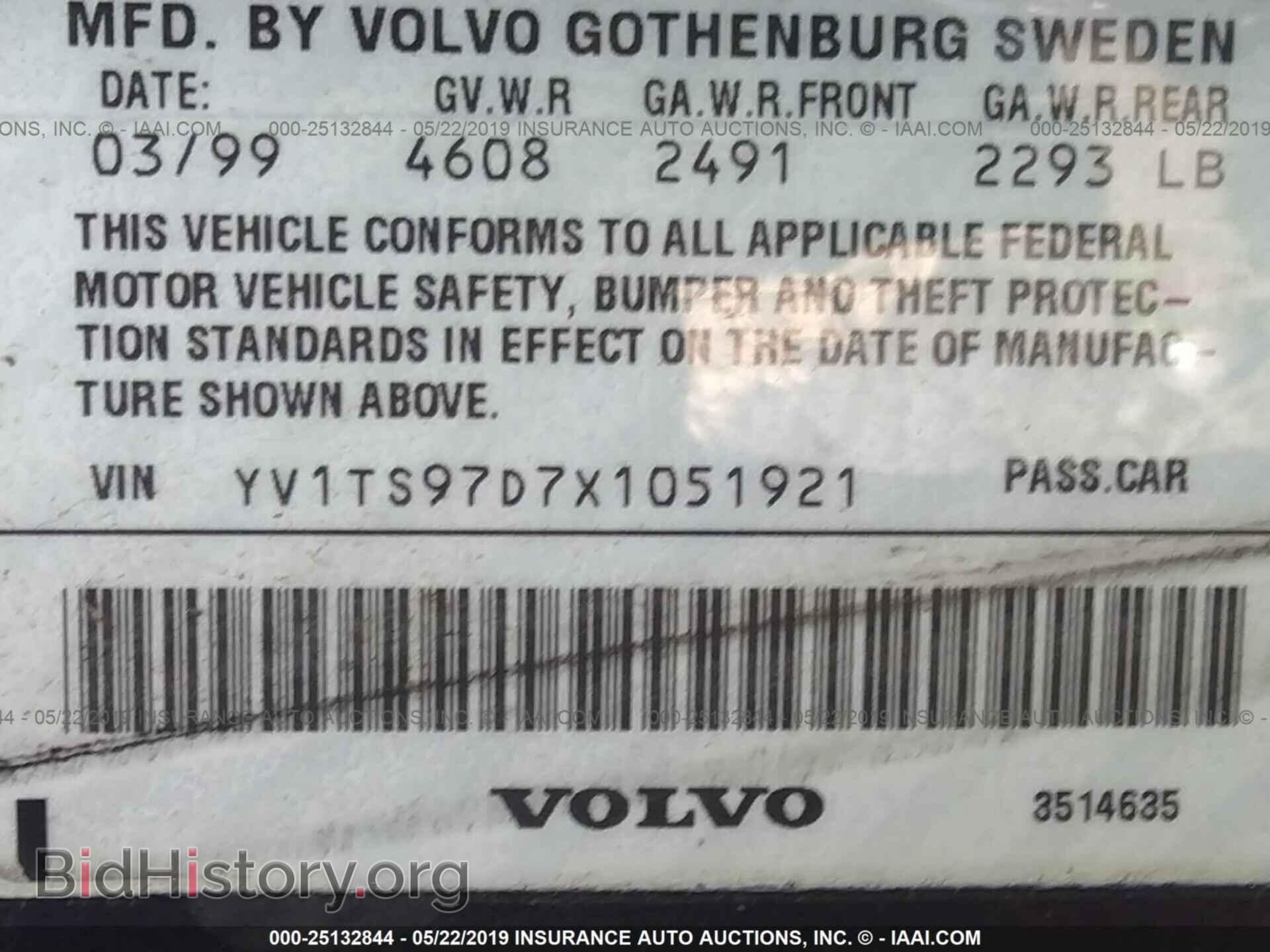 1999 VOLVO S80 - VIN: YV1TS97D7X1051921 - Photo 9