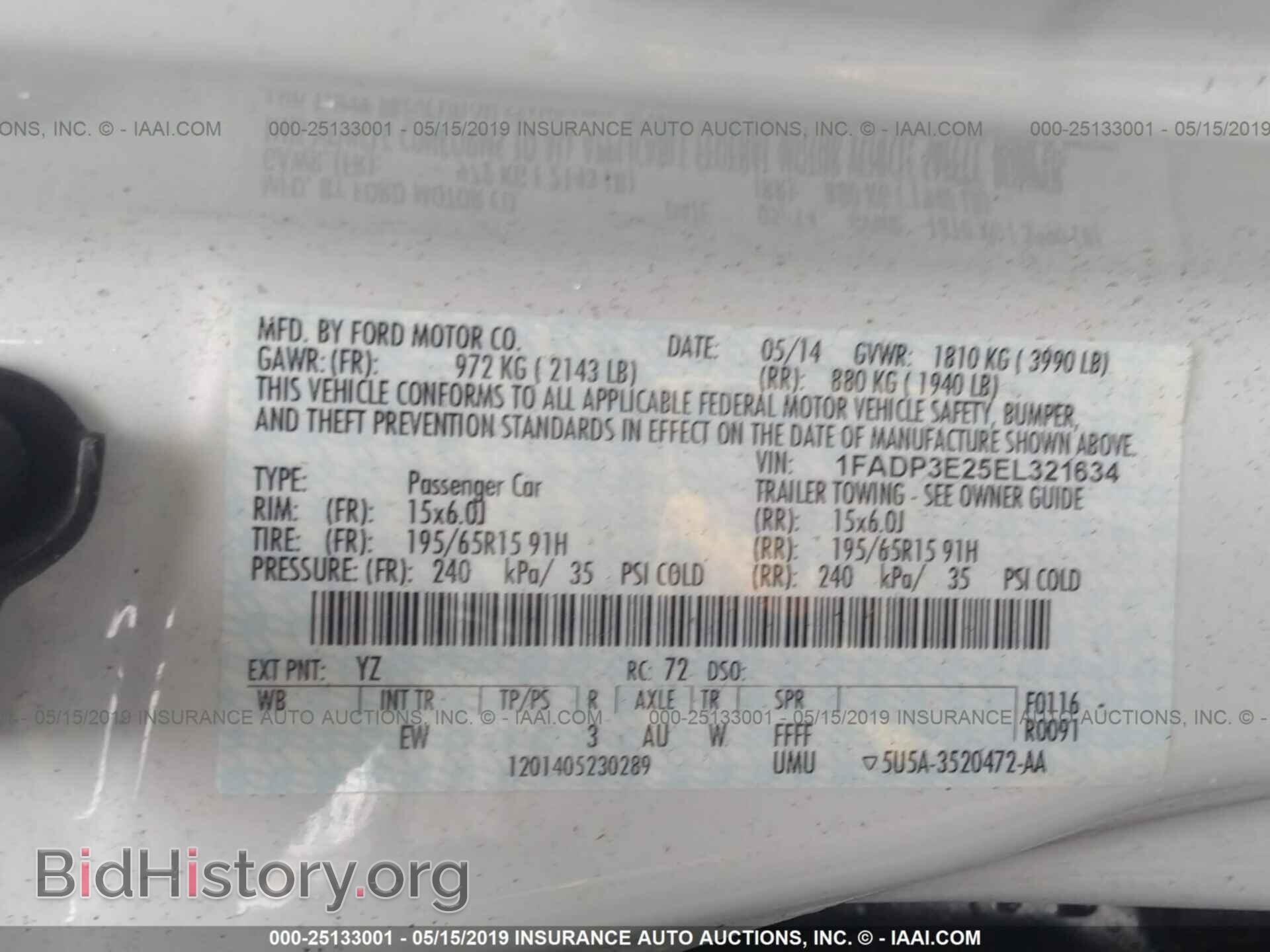 2014 FORD FOCUS - VIN: 1FADP3E25EL321634 - Фото 9