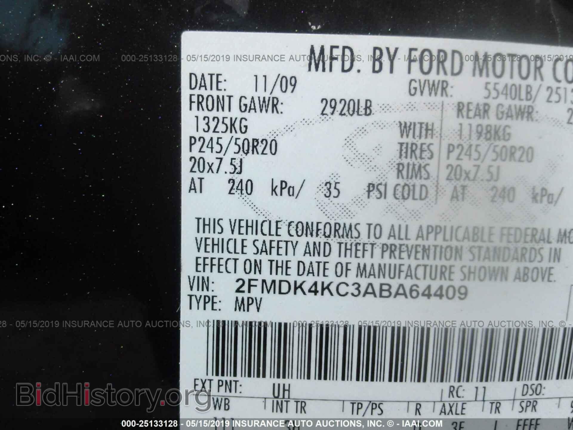 2010 FORD EDGE - VIN: 2FMDK4KC3ABA64409 - Photo 9