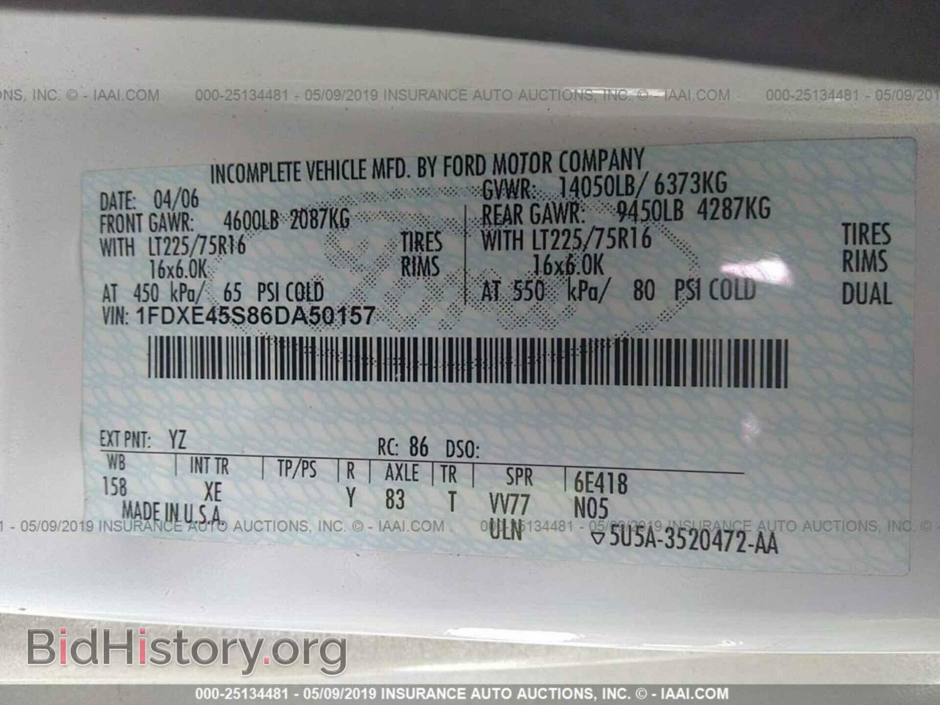 2006 FORD ECONOLINE - VIN: 1FDXE45S86DA50157 - Фото 9