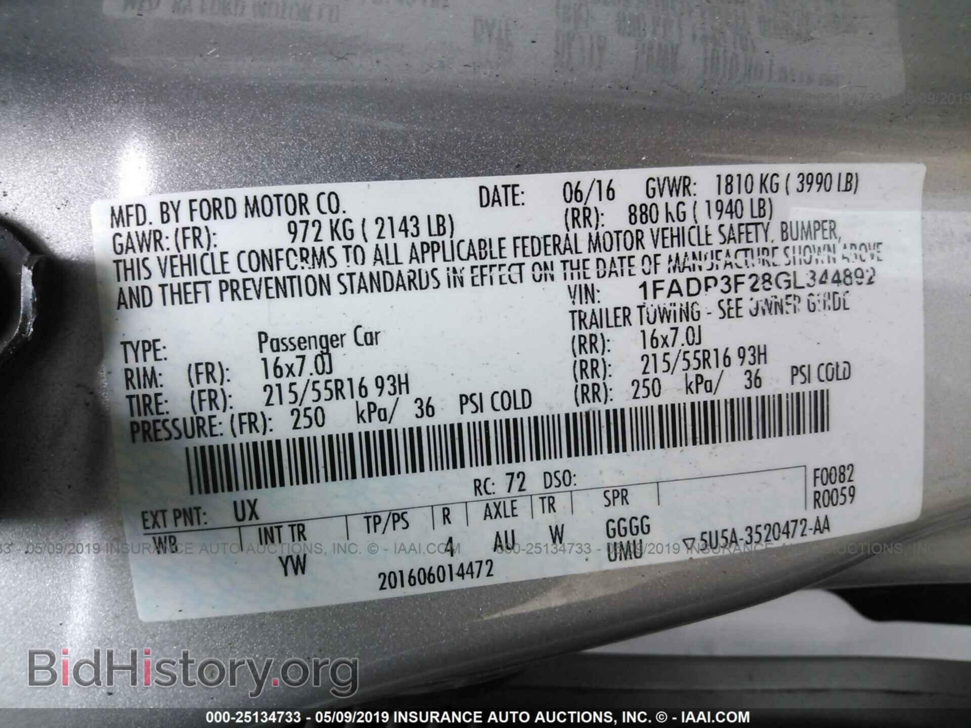 2016 FORD FOCUS - VIN: 1FADP3F28GL344892 - Photo 9
