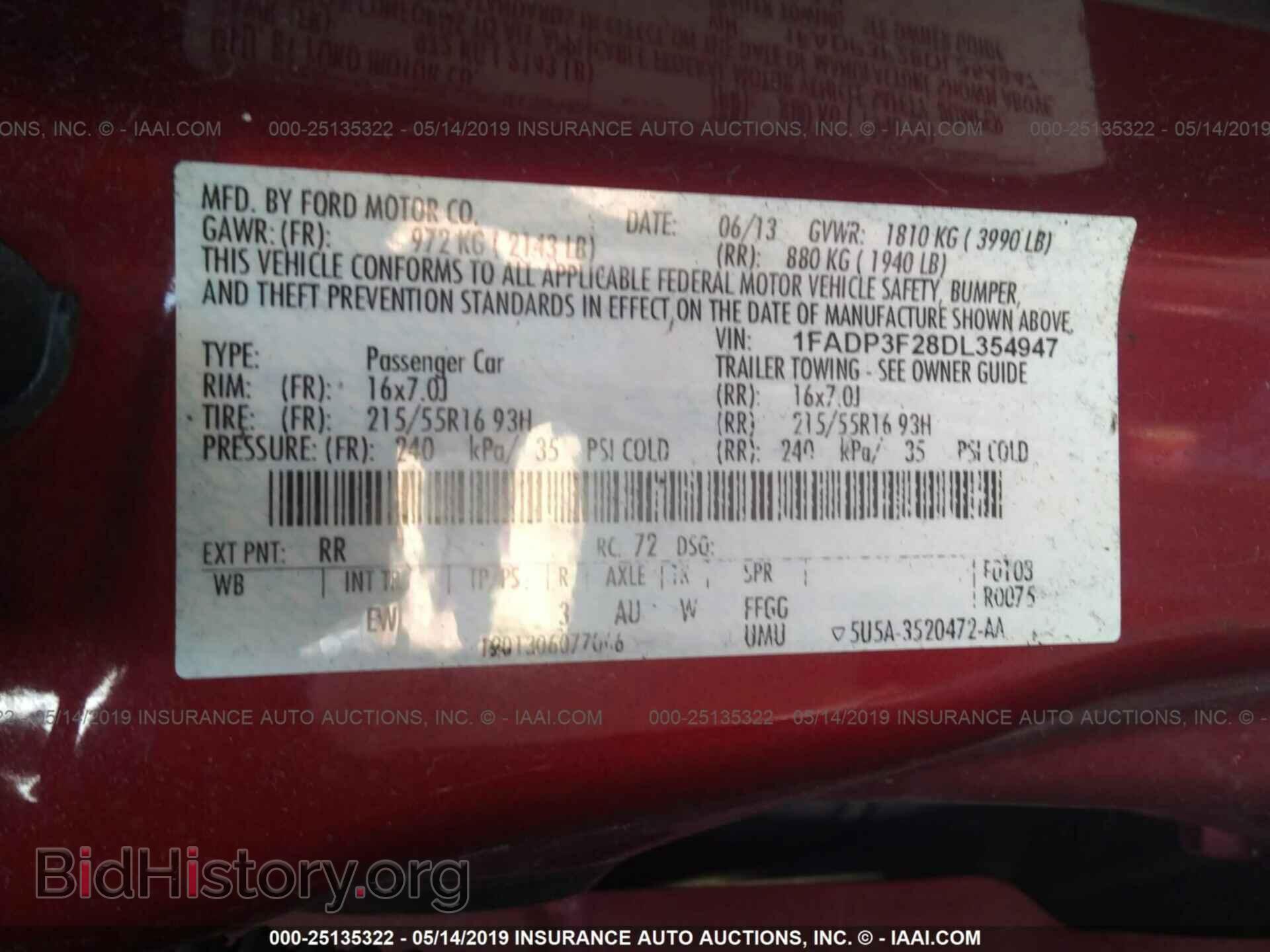 2013 FORD FOCUS - VIN: 1FADP3F28DL354947 - Фото 9