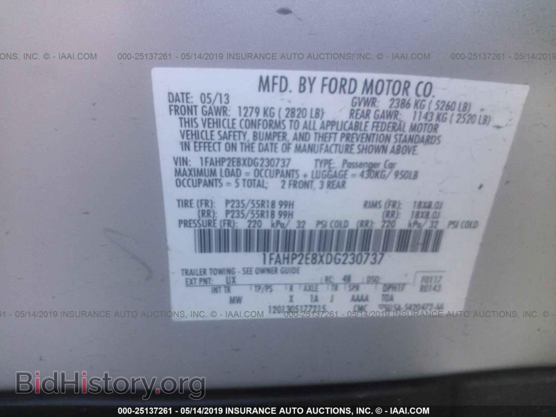 2013 FORD TAURUS - VIN: 1FAHP2E8XDG230737 - Photo 9