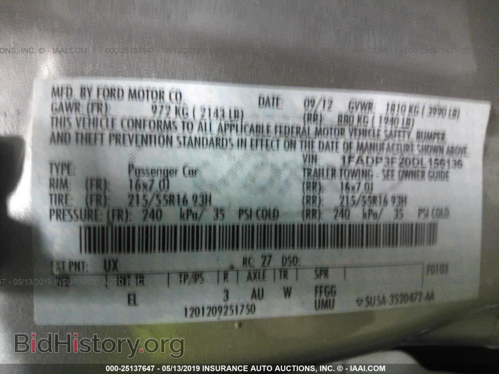 2013 FORD FOCUS - VIN: 1FADP3F20DL156136 - Фото 9