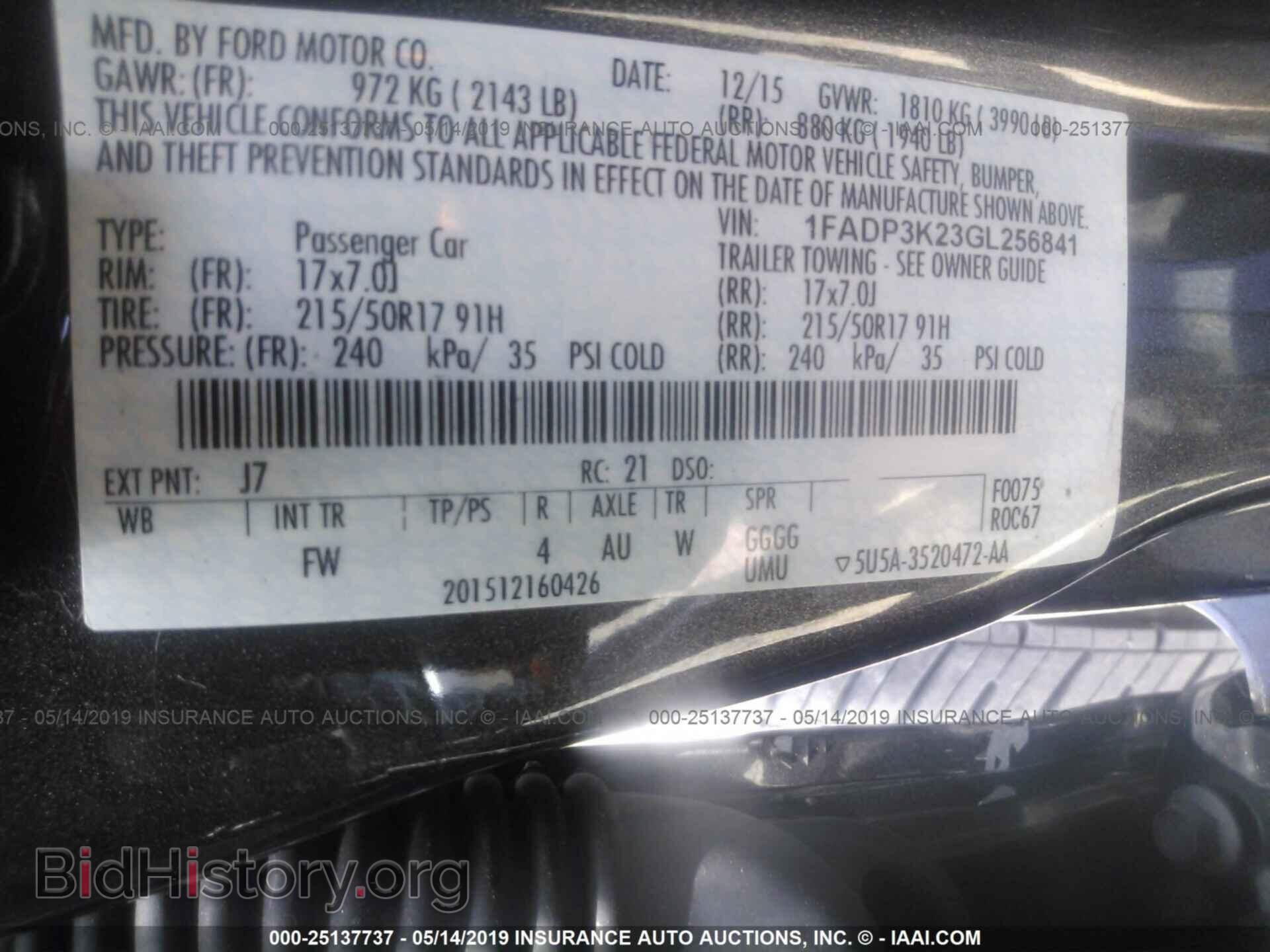 2016 FORD FOCUS - VIN: 1FADP3K23GL256841 - Фото 9