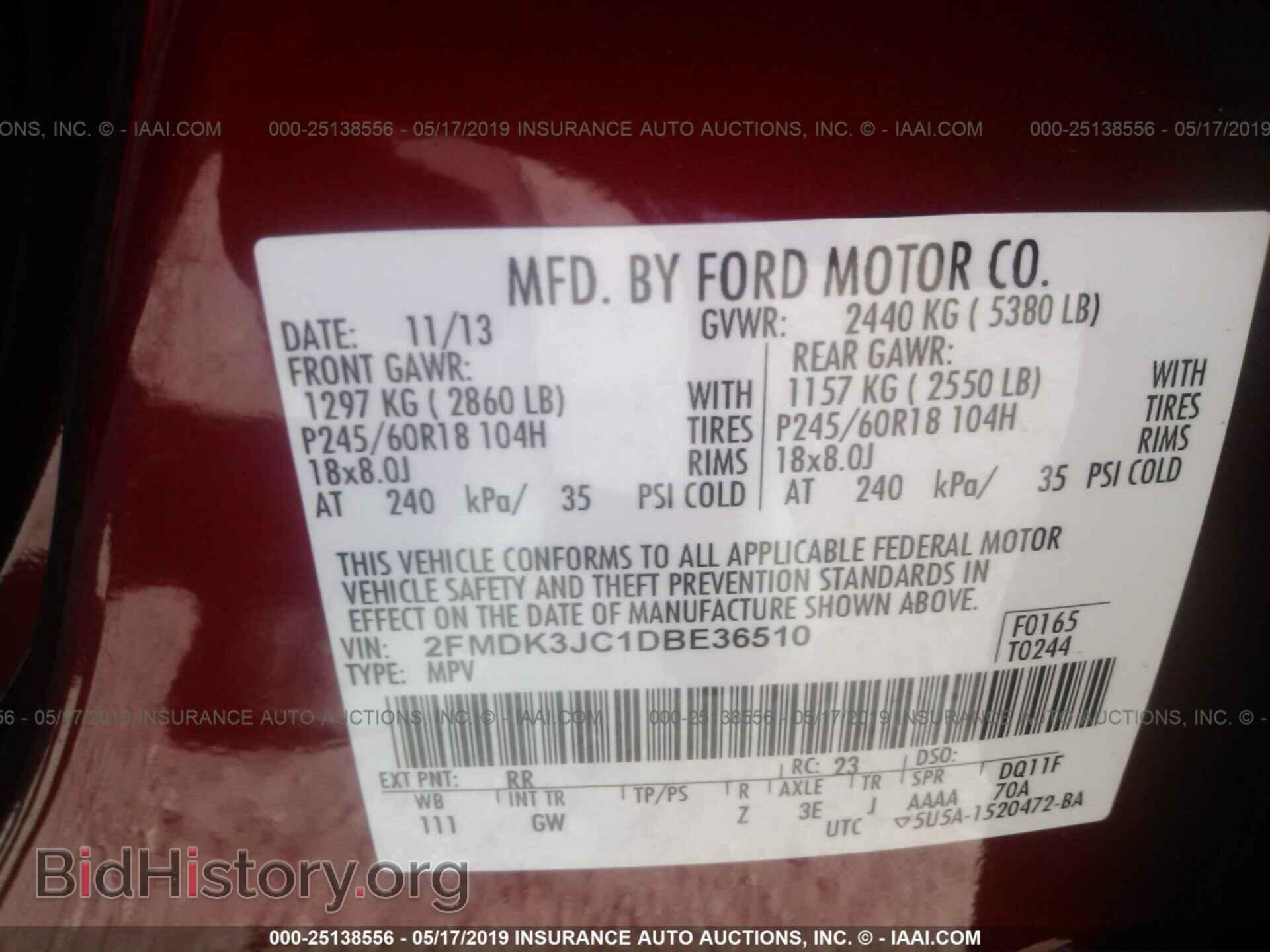 2013 FORD EDGE - VIN: 2FMDK3JC1DBE36510 - Photo 9