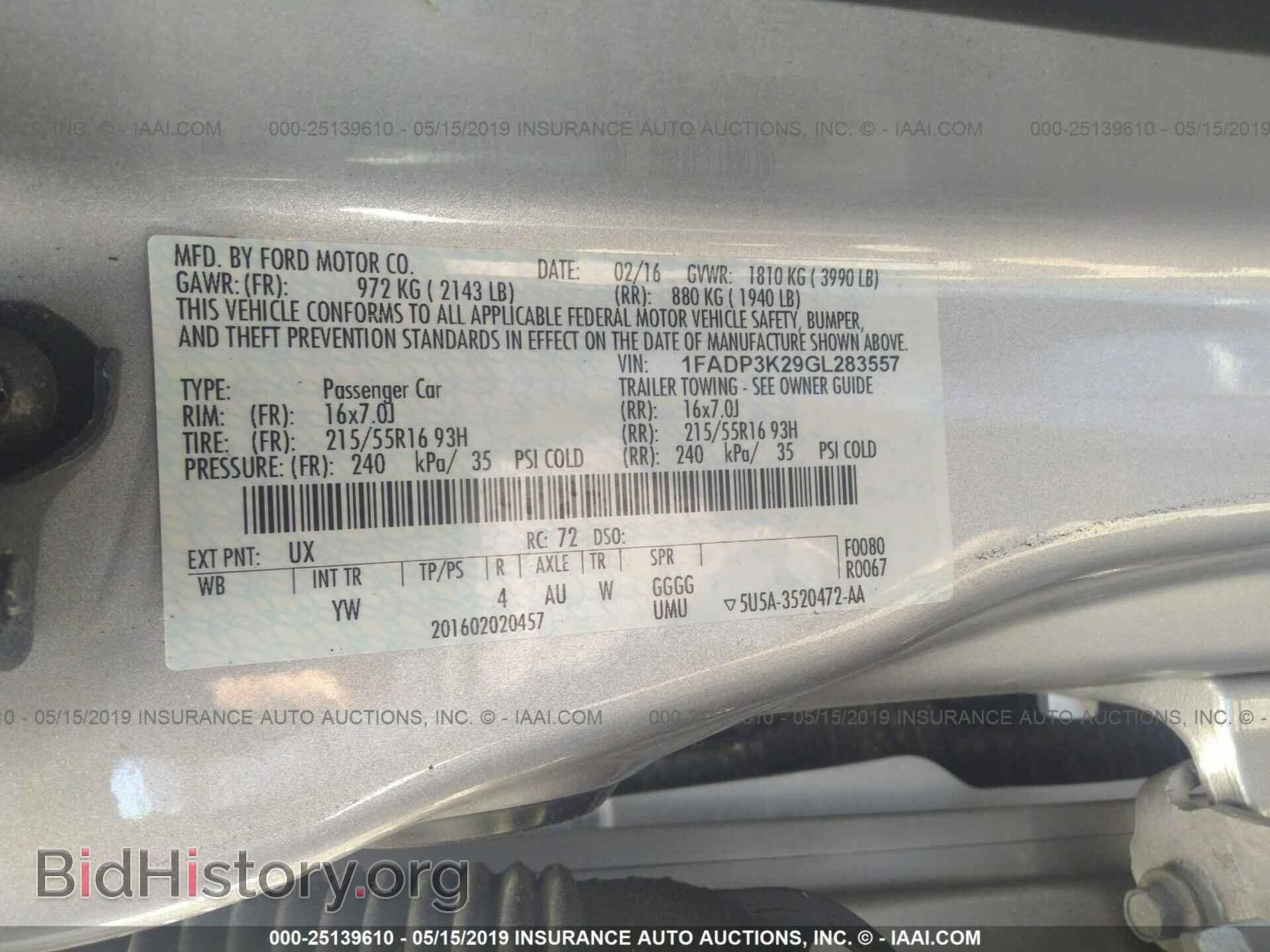 2016 FORD FOCUS - VIN: 1FADP3K29GL283557 - Photo 9