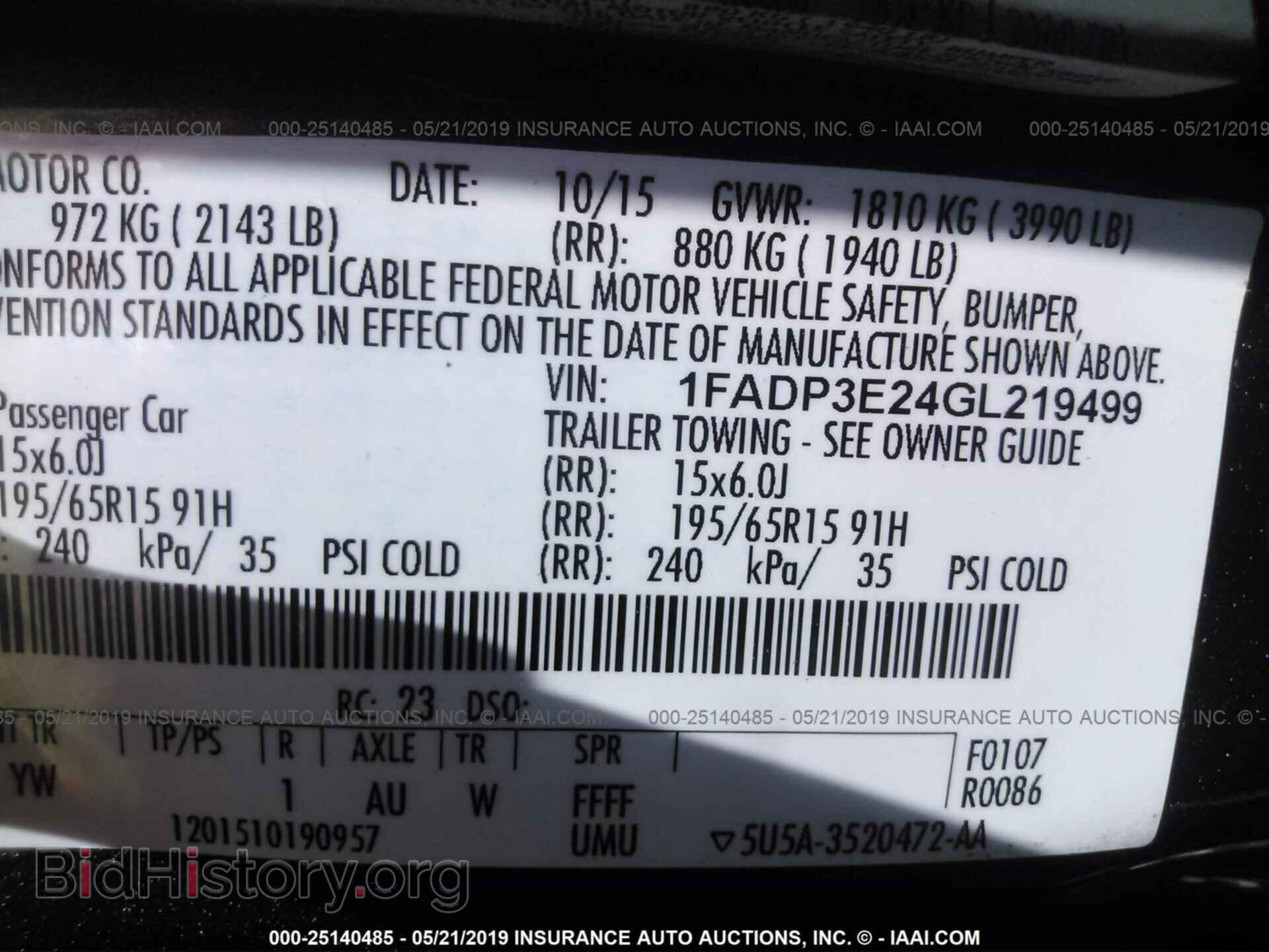 2016 FORD FOCUS - VIN: 1FADP3E24GL219499 - Photo 9