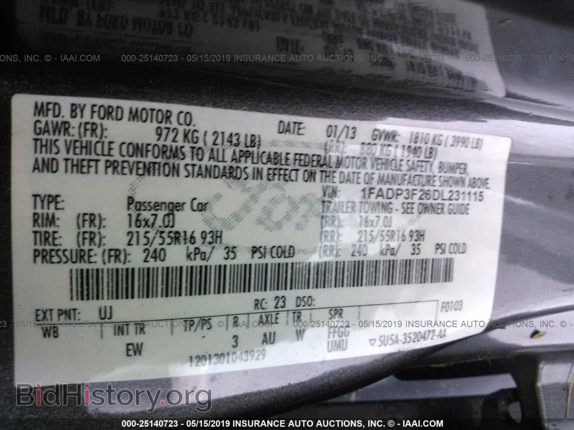 2013 FORD FOCUS - VIN: 1FADP3F26DL231115 - Фото 9