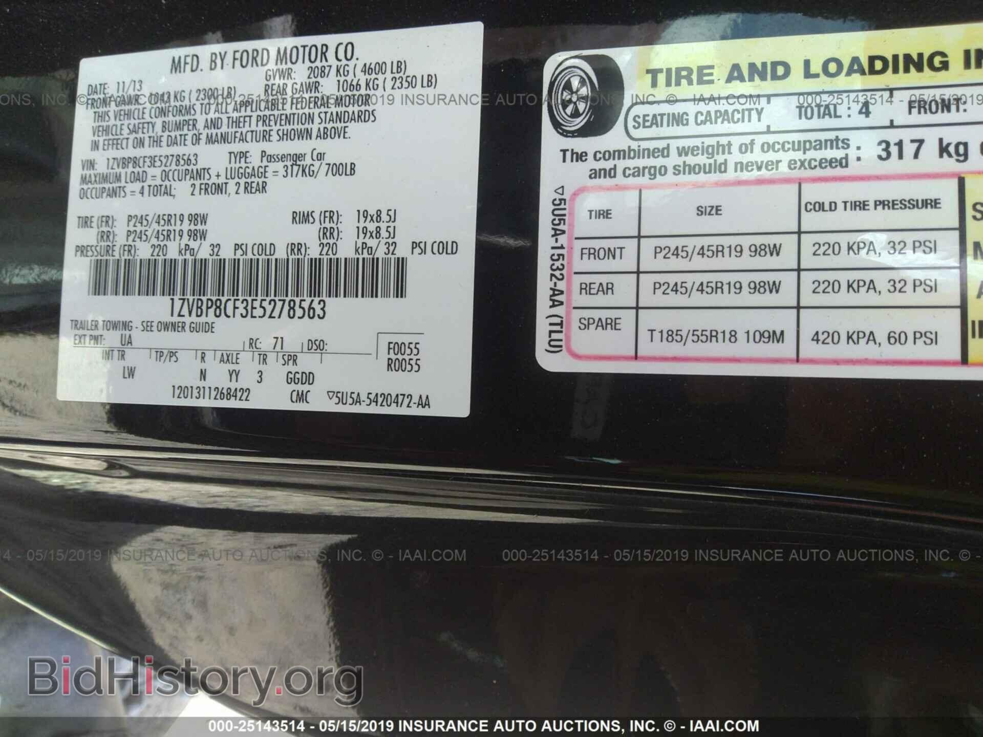 2014 FORD MUSTANG - VIN: 1ZVBP8CF3E5278563 - Фото 9