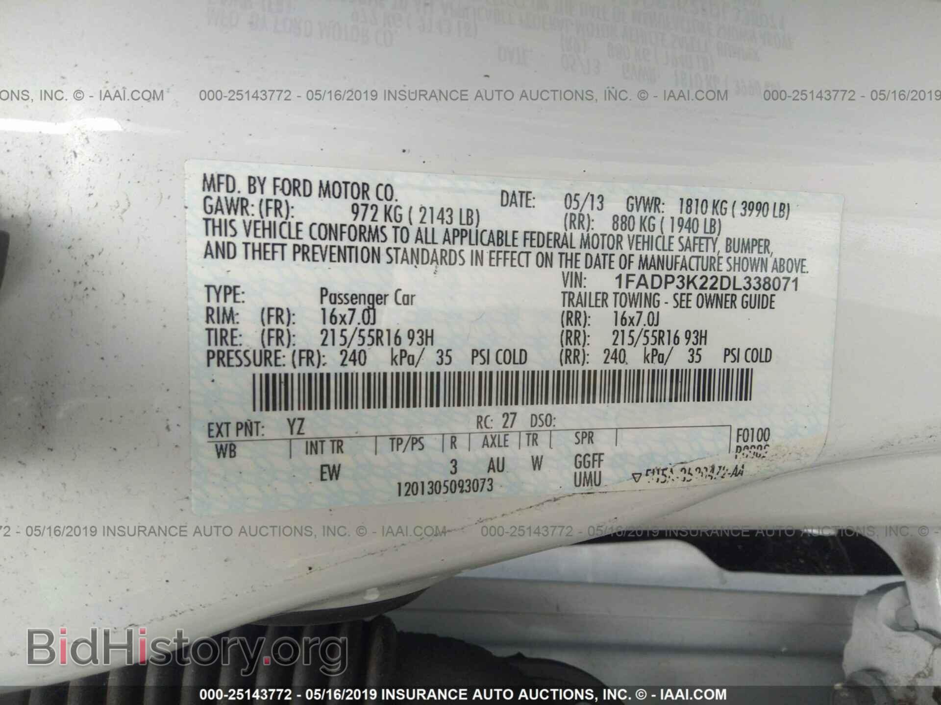 2013 FORD FOCUS - VIN: 1FADP3K22DL338071 - Фото 9
