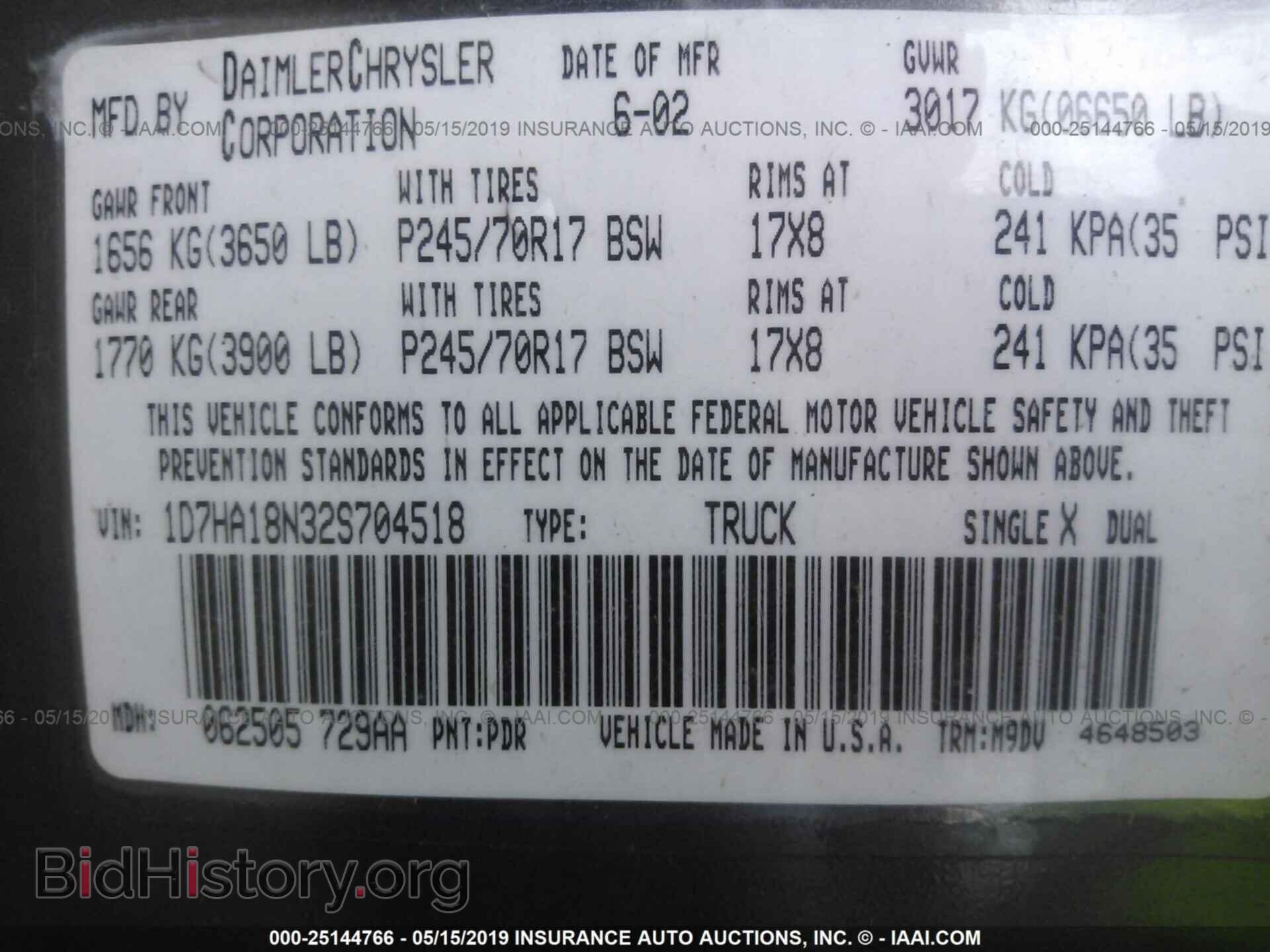 2002 DODGE RAM 1500 - VIN: 1D7HA18N32S704518 - Photo 9