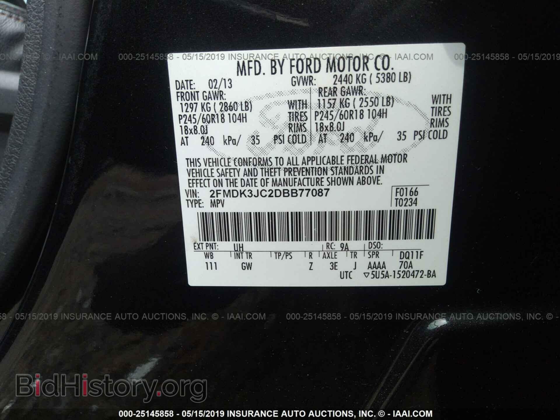 2013 FORD EDGE - VIN: 2FMDK3JC2DBB77087 - Photo 9