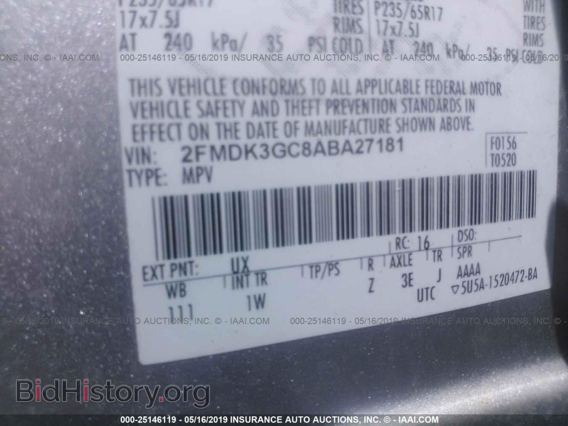 2010 FORD EDGE - VIN: 2FMDK3GC8ABA27181 - Фото 9
