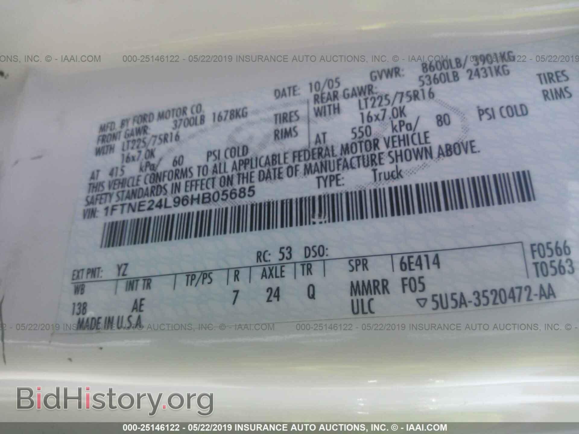 2006 FORD ECONOLINE - VIN: 1FTNE24L96HB05685 - Фото 9