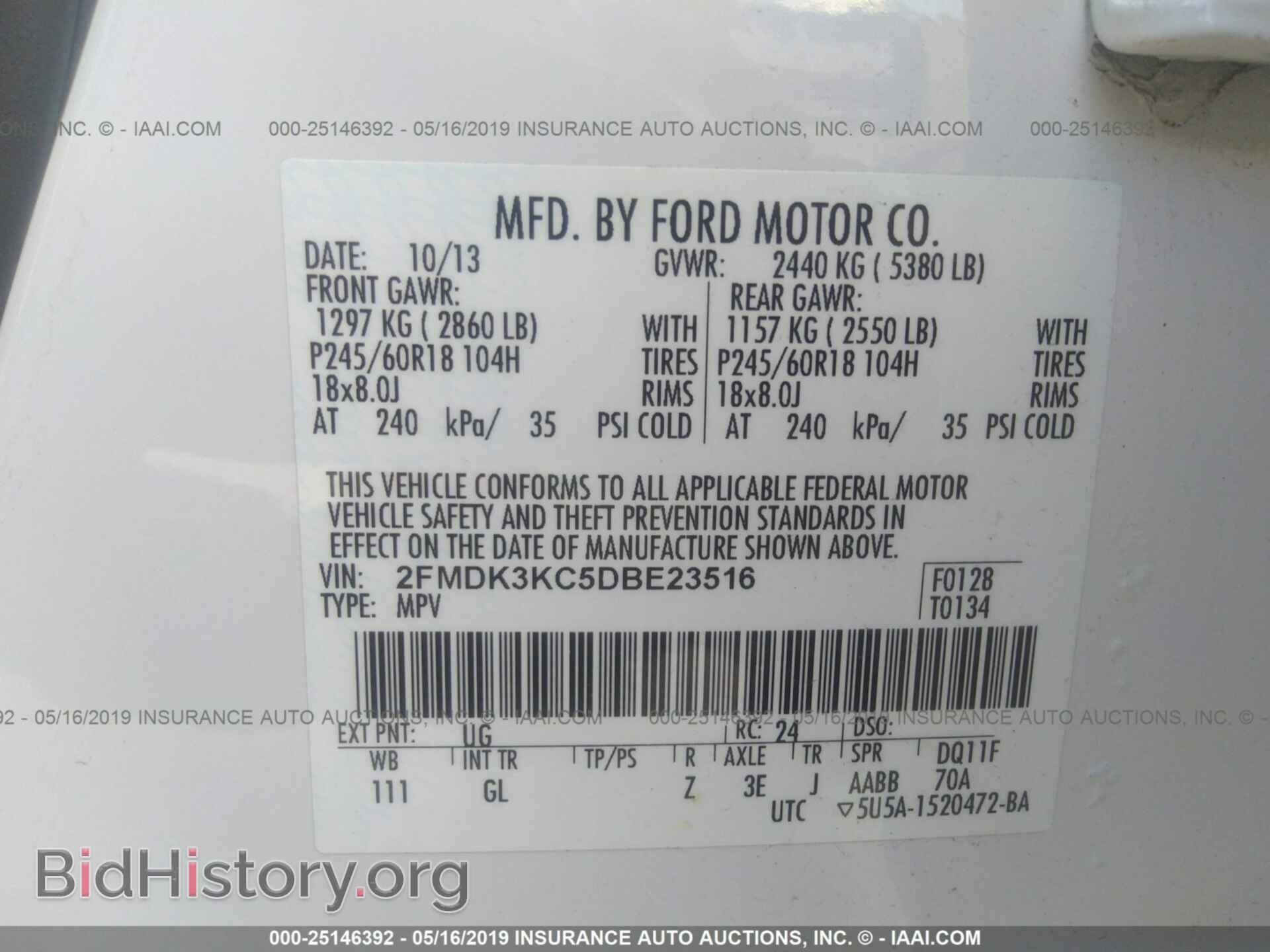 2013 FORD EDGE - VIN: 2FMDK3KC5DBE23516 - Photo 9