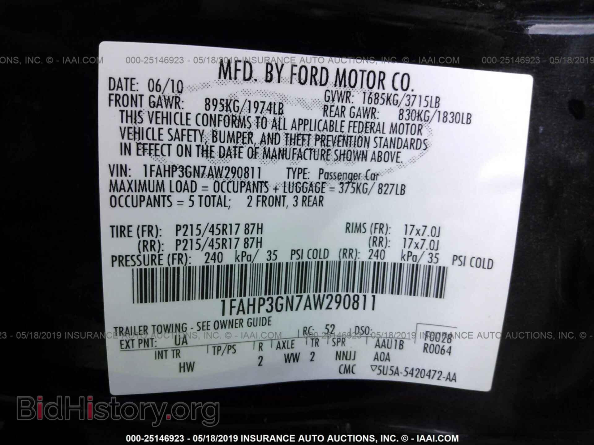 2010 FORD FOCUS - VIN: 1FAHP3GN7AW290811 - Фото 9