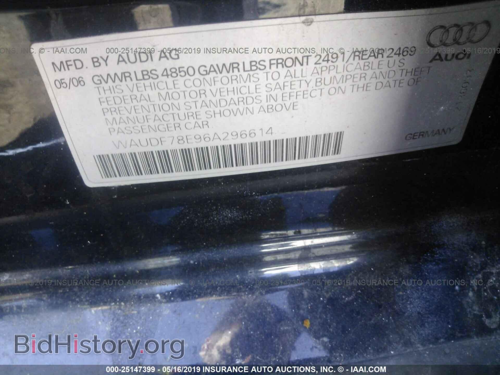 2006 AUDI A4 - VIN: WAUDF78E96A296614 - Photo 9