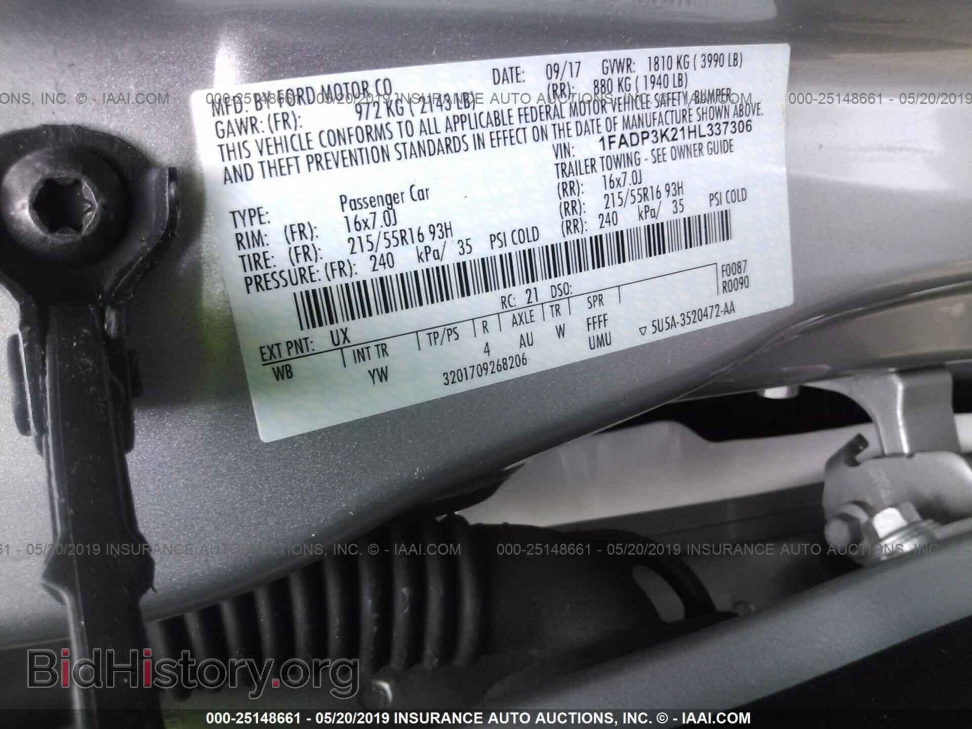 2017 FORD FOCUS - VIN: 1FADP3K21HL337306 - Фото 9