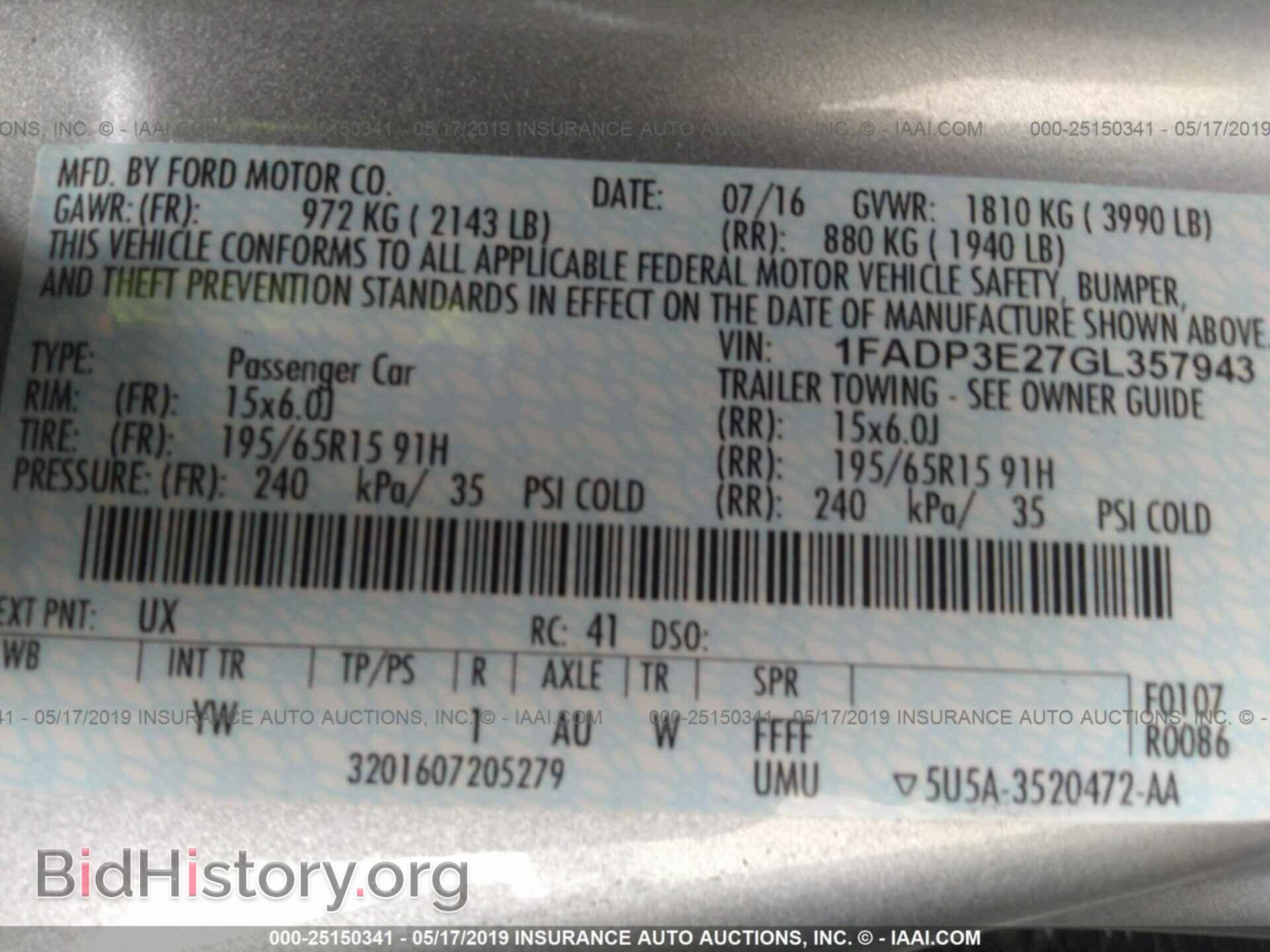 2016 FORD FOCUS - VIN: 1FADP3E27GL357943 - Photo 9