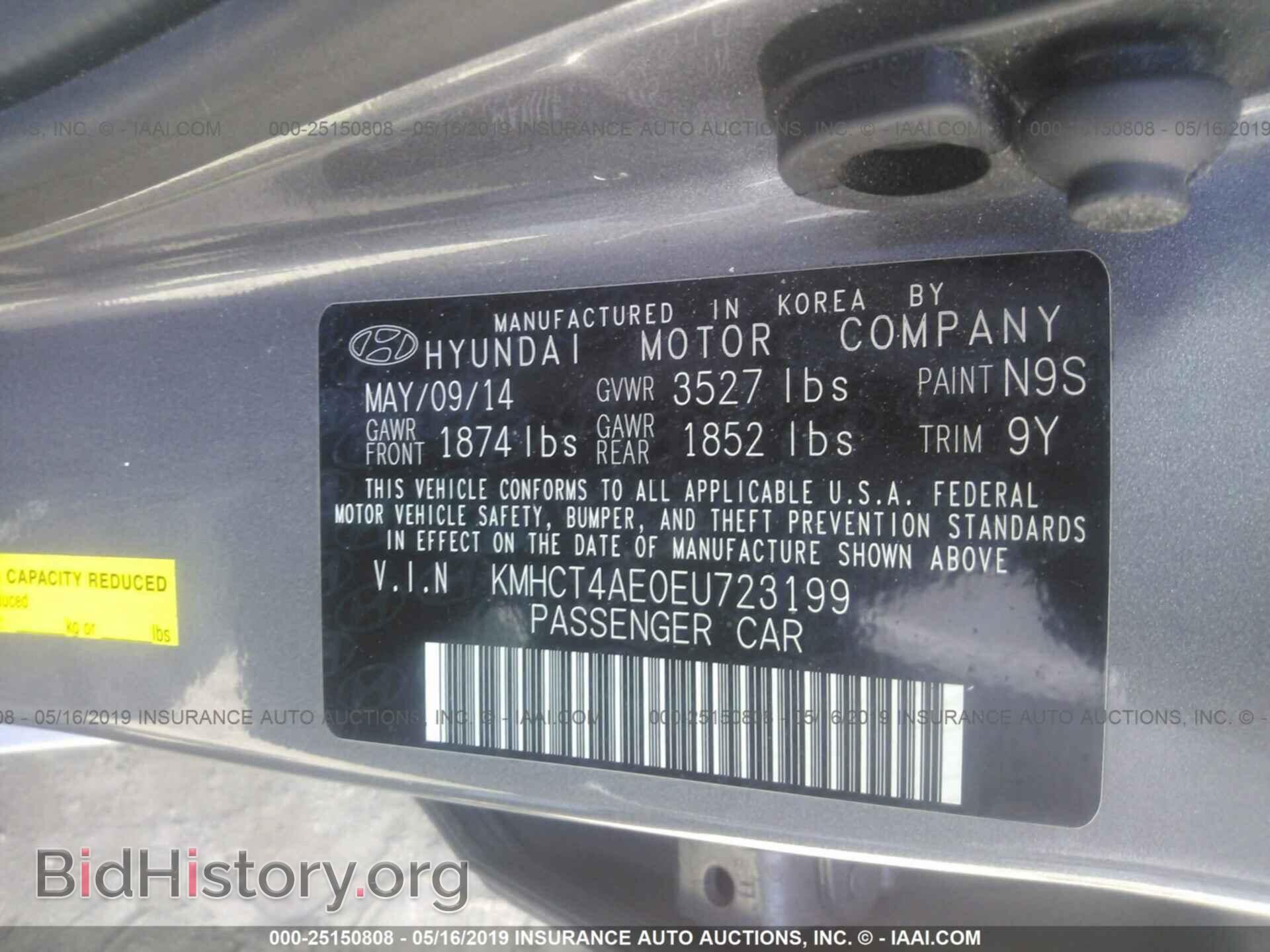 2014 HYUNDAI ACCENT - VIN: KMHCT4AE0EU723199 - Фото 9