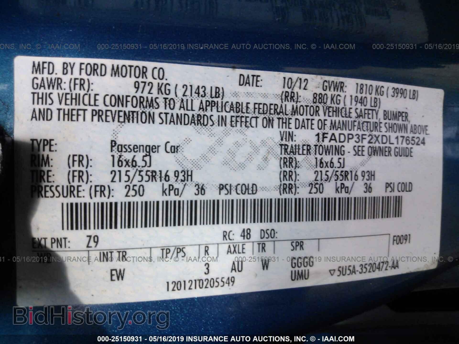 2013 FORD FOCUS - VIN: 1FADP3F2XDL176524 - Photo 9