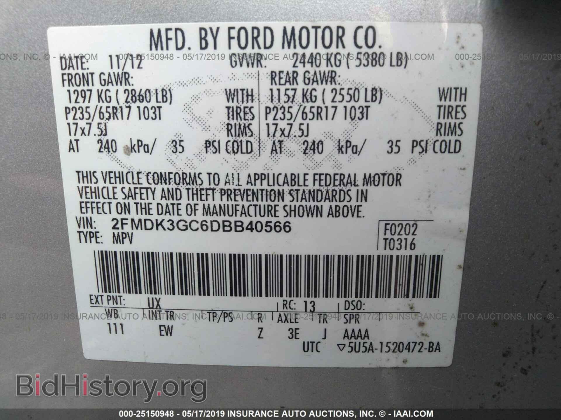 2013 FORD EDGE - VIN: 2FMDK3GC6DBB40566 - Фото 9