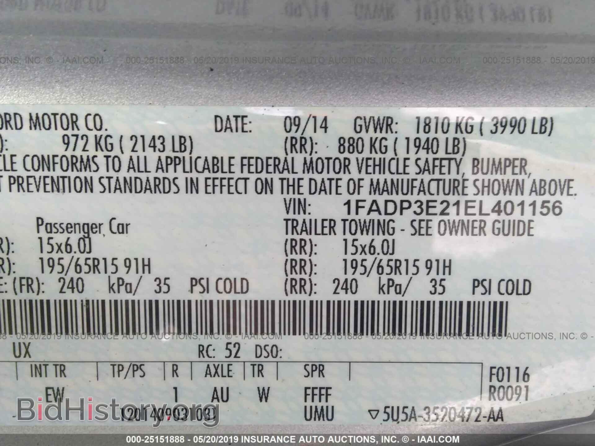 2014 FORD FOCUS - VIN: 1FADP3E21EL401156 - Photo 9