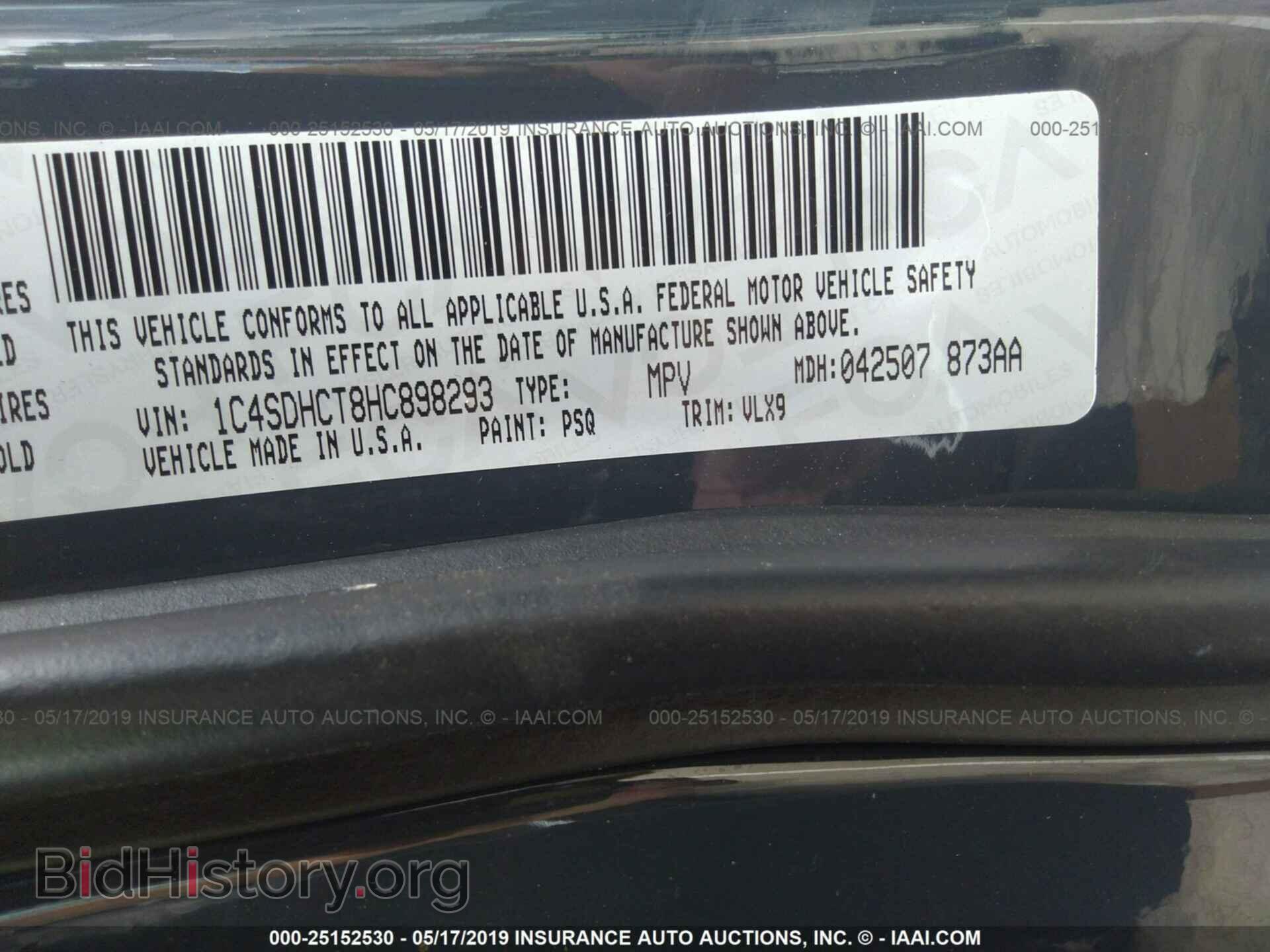 2017 DODGE DURANGO - VIN: 1C4SDHCT8HC898293 - Фото 9