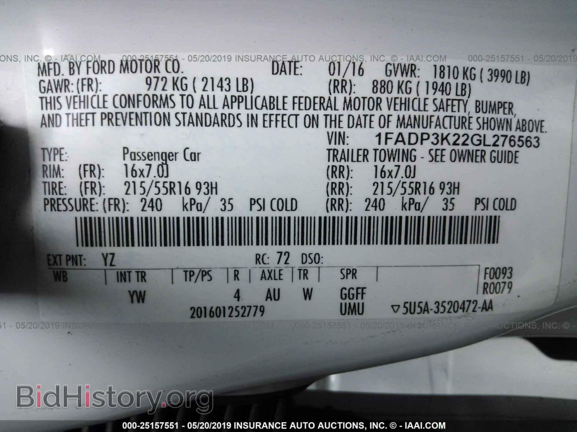 2016 FORD FOCUS - VIN: 1FADP3K22GL276563 - Фото 9